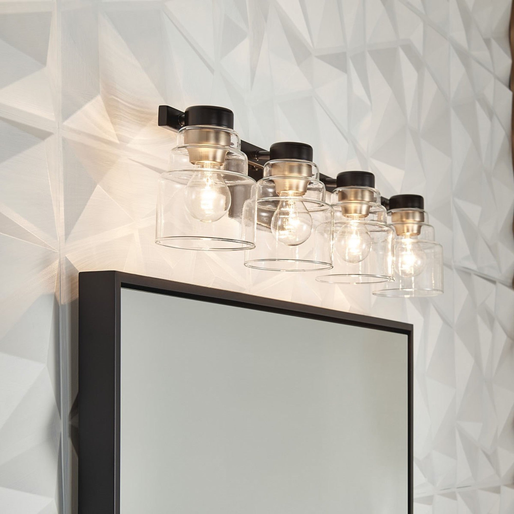 Vionnet 34" 4-Light Bath Vanity Light, Black Finish - Bees Lighting