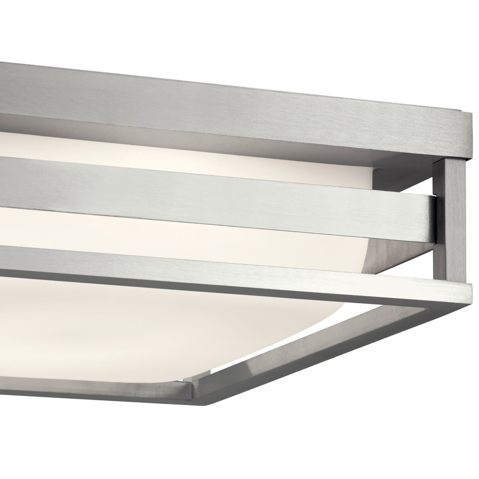Ryler 12" LED Outdoor Ceiling Light, Brushed Aluminum Finish - Bees Lighting