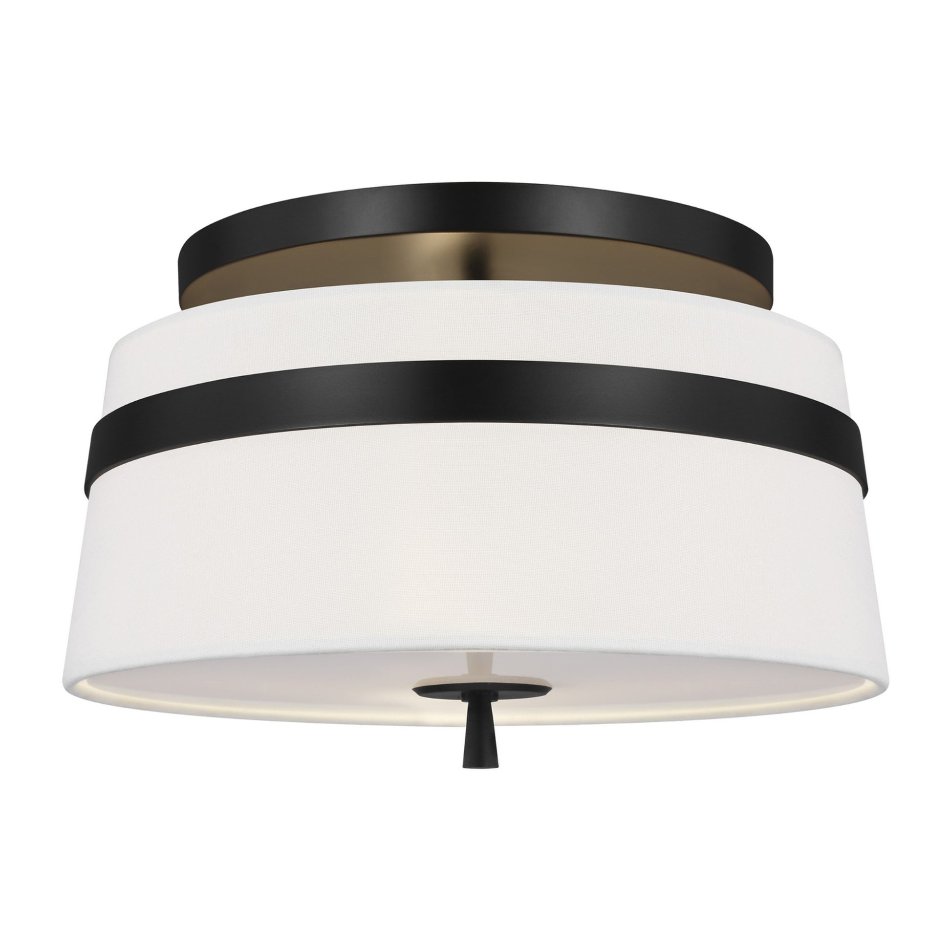 Cordtlandt 14" 3-Light Small Semi Flush Mount, Aged Iron Finish - Bees Lighting