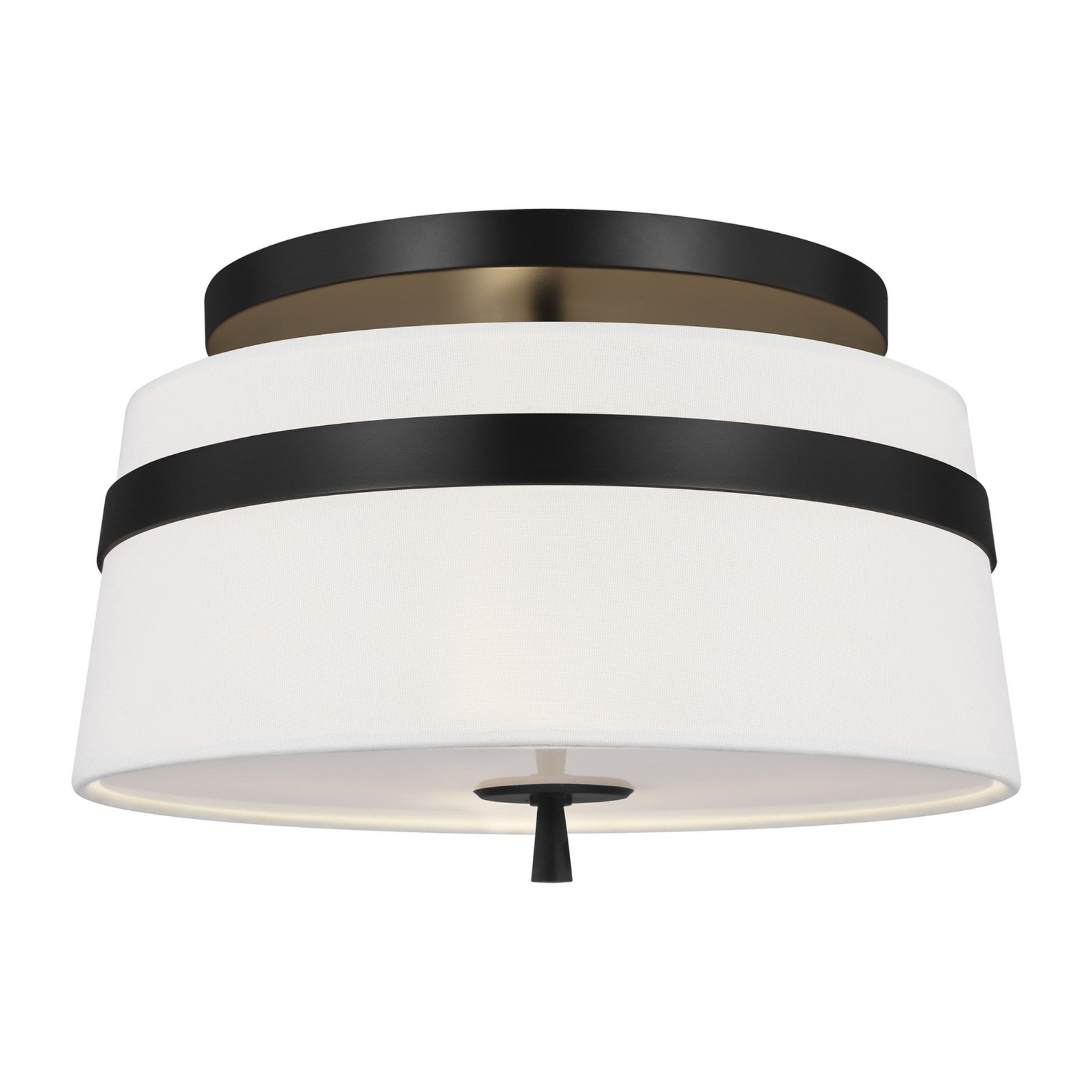 Cordtlandt 14" 3-Light Small Semi Flush Mount, Aged Iron Finish - Bees Lighting