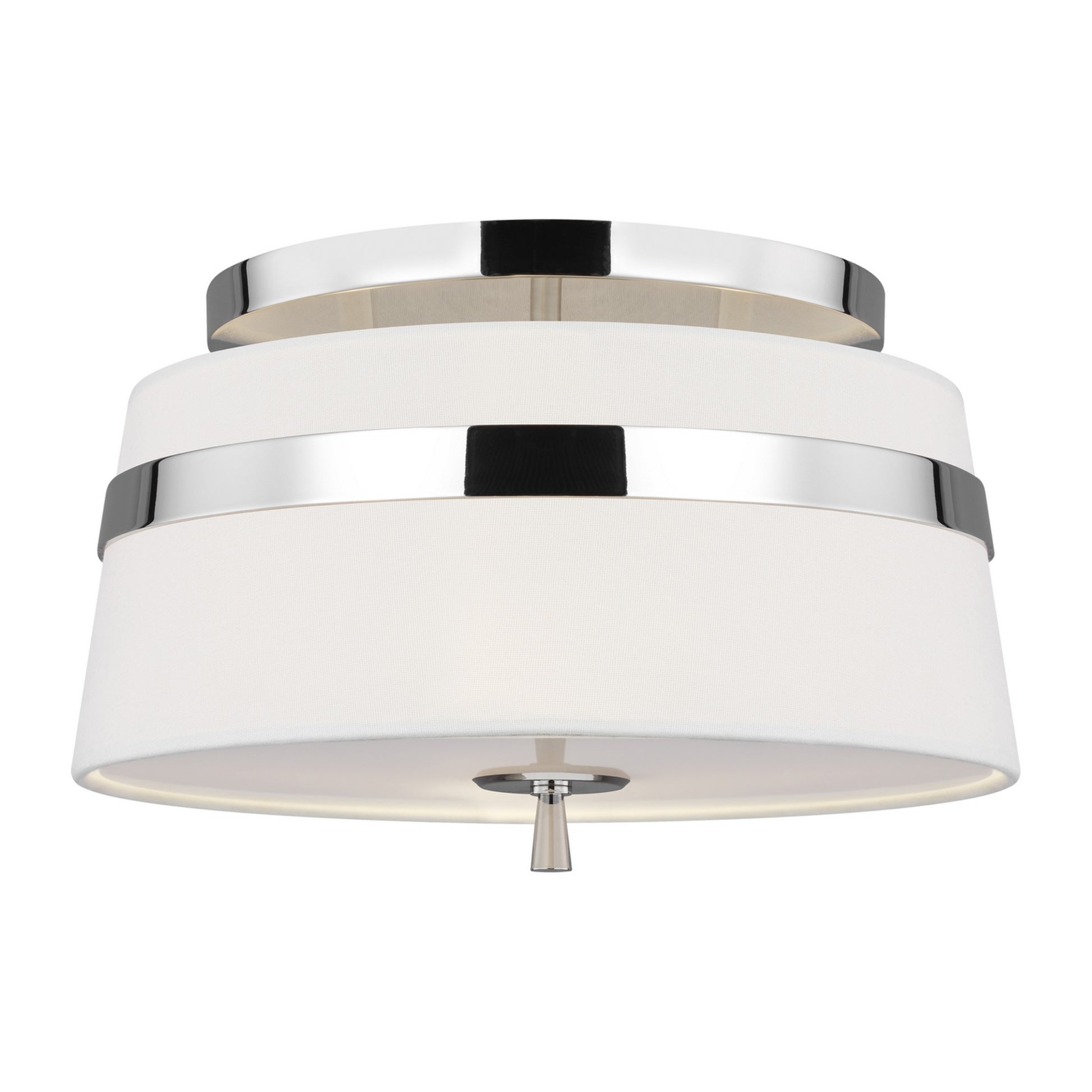 Cordtlandt 14" 3-Light Small Semi Flush Mount, Polished Nickel Finish - Bees Lighting