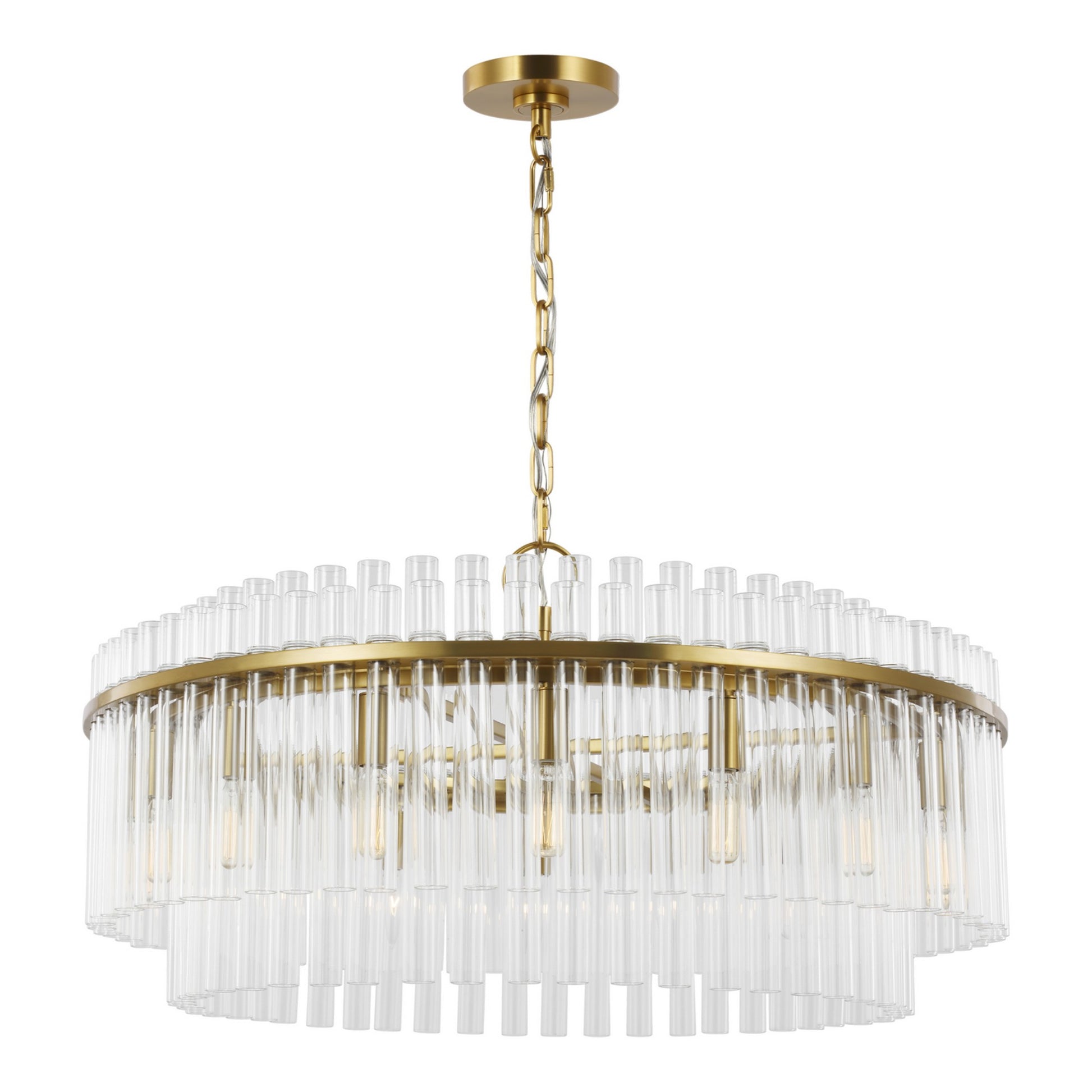 Beckett 32" 16-Light Large Chandelier, Burnished Brass Finish - Bees Lighting