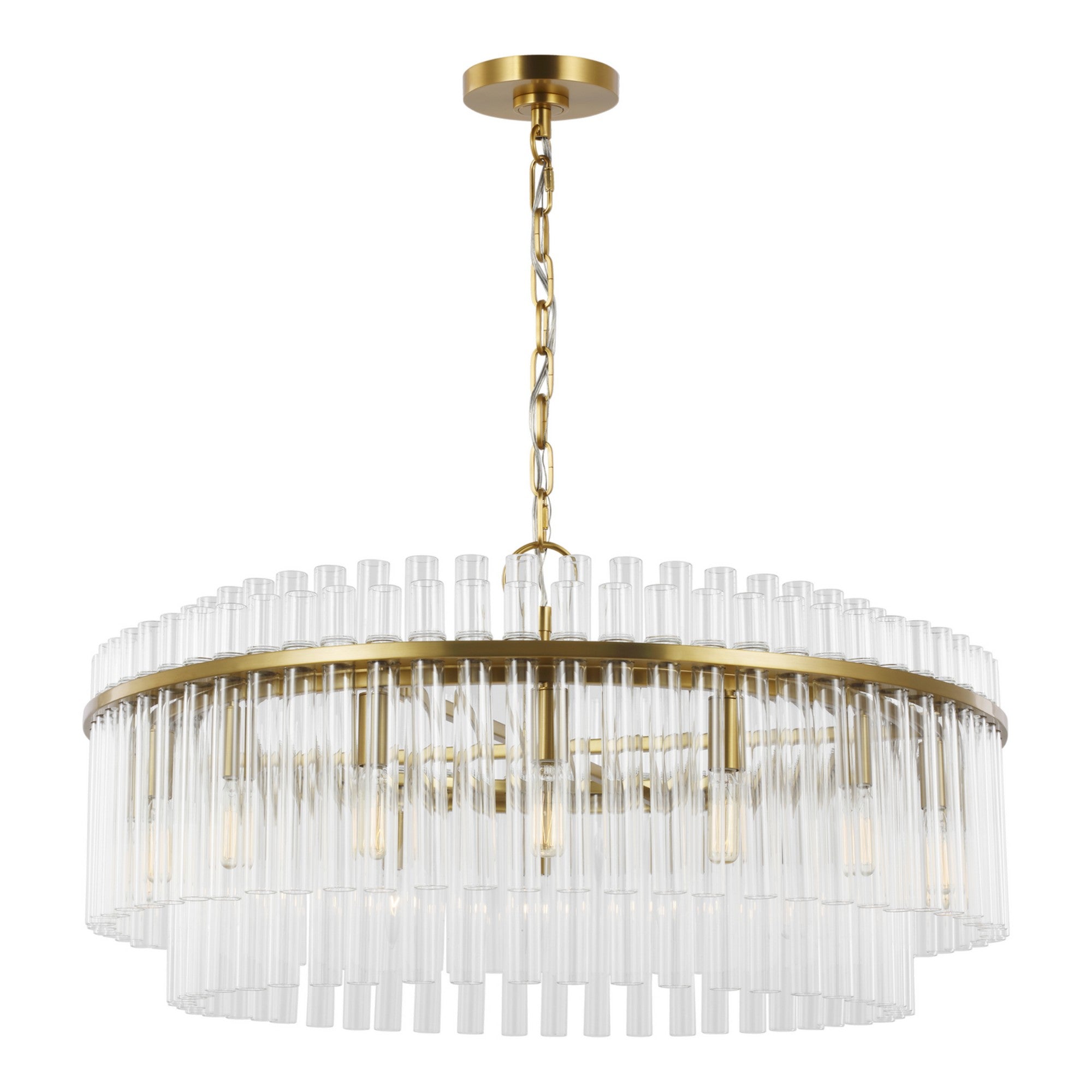 Beckett 32" 16-Light Large Chandelier, Burnished Brass Finish - Bees Lighting