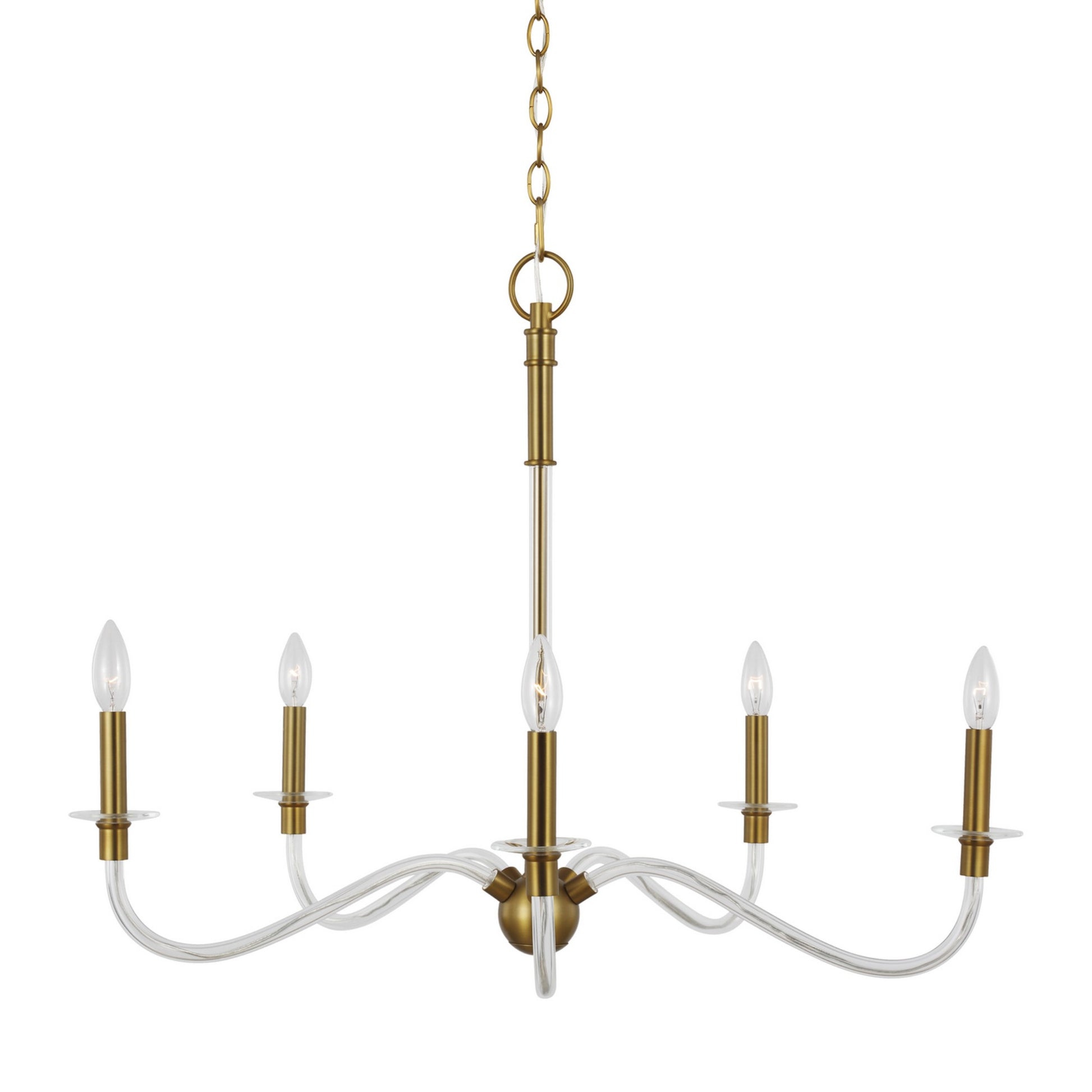 Hanover 32" 5-Light Medium Chandelier, Burnished Brass Finish - Bees Lighting