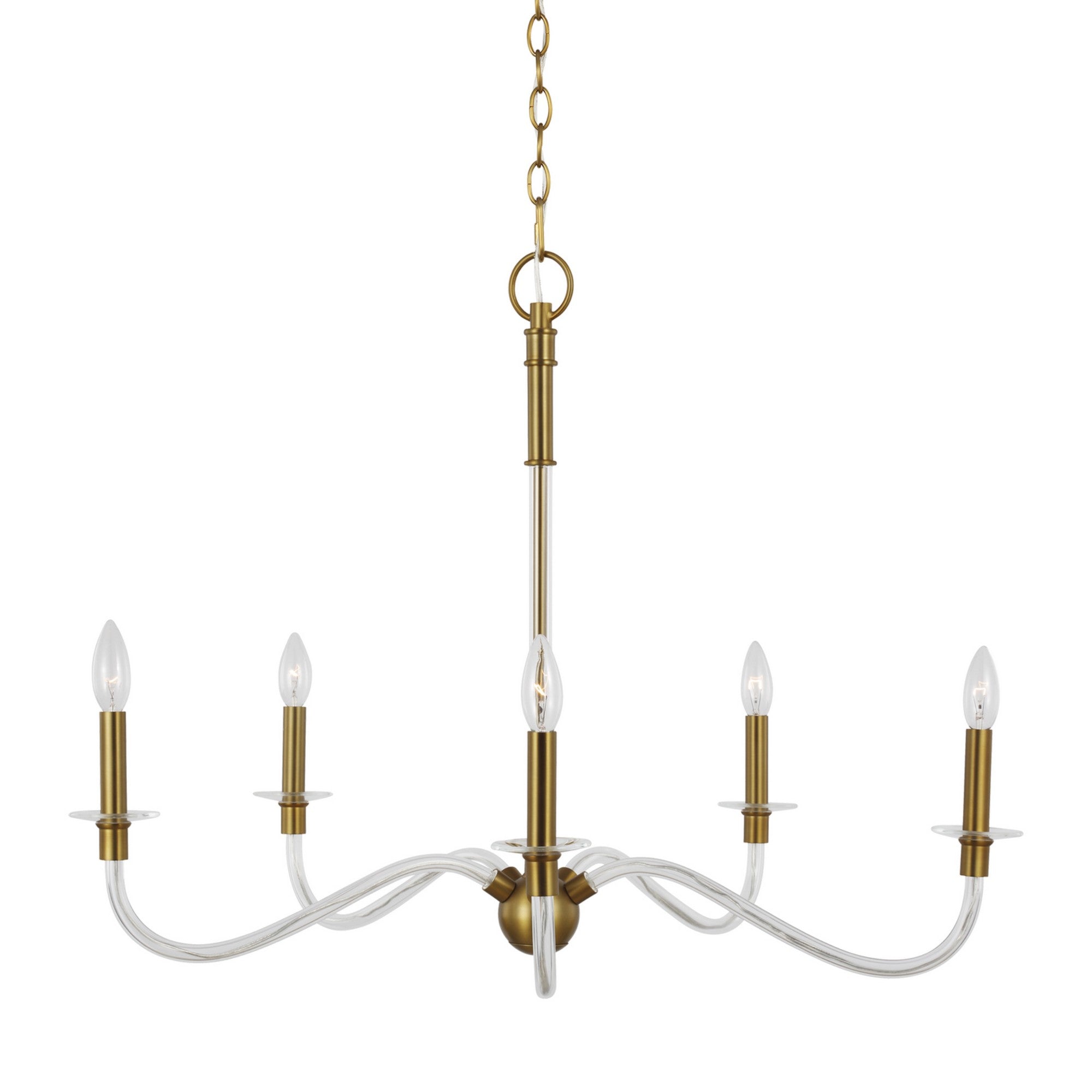Hanover 32" 5-Light Medium Chandelier, Burnished Brass Finish - Bees Lighting