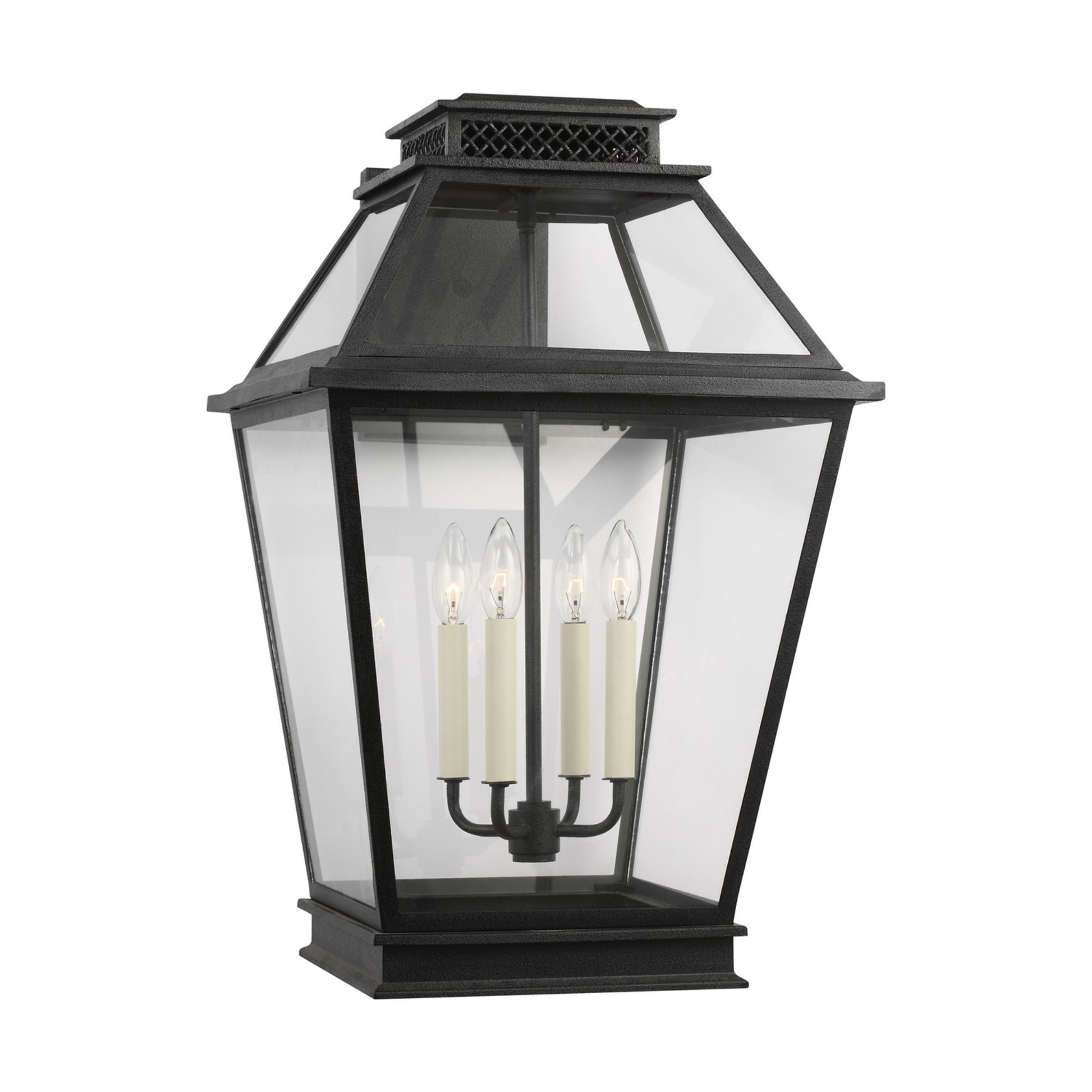 Falmouth 25" 4-Light X-Large Outdoor Wall Lantern, Dark Weathered Zinc Finish - Bees Lighting