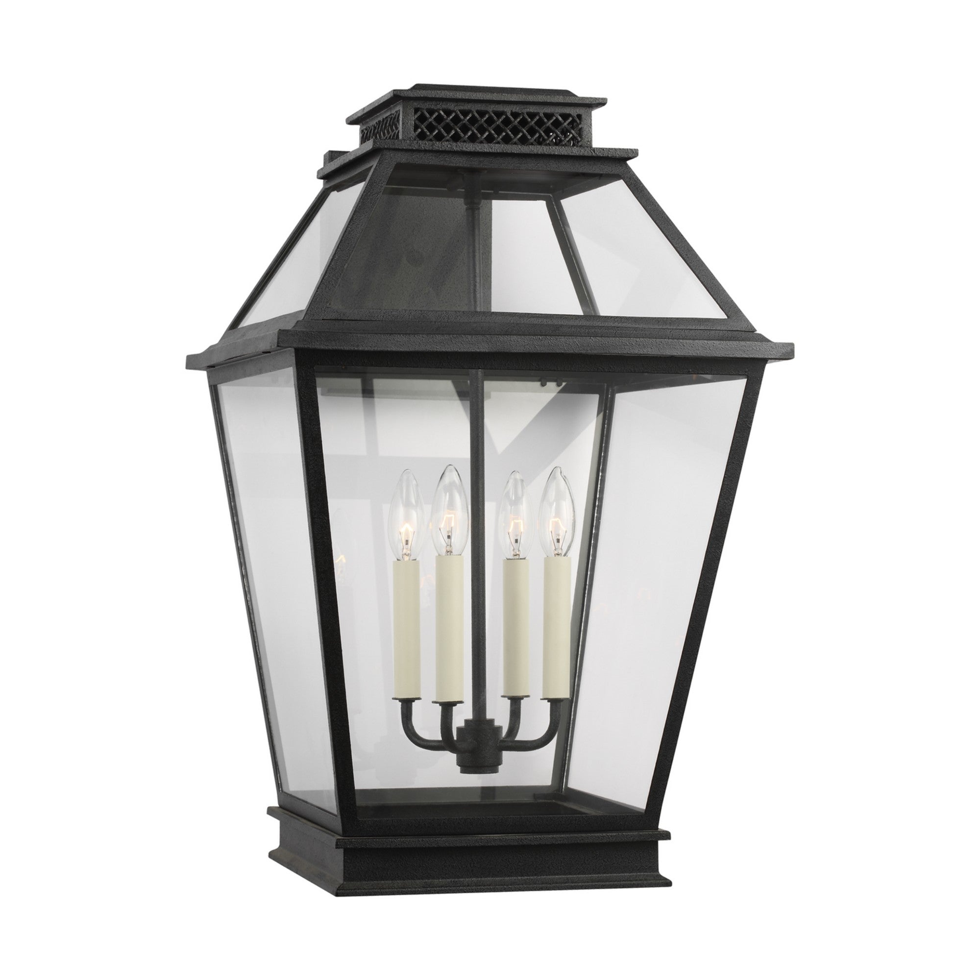 Falmouth 25" 4-Light X-Large Outdoor Wall Lantern, Dark Weathered Zinc Finish - Bees Lighting