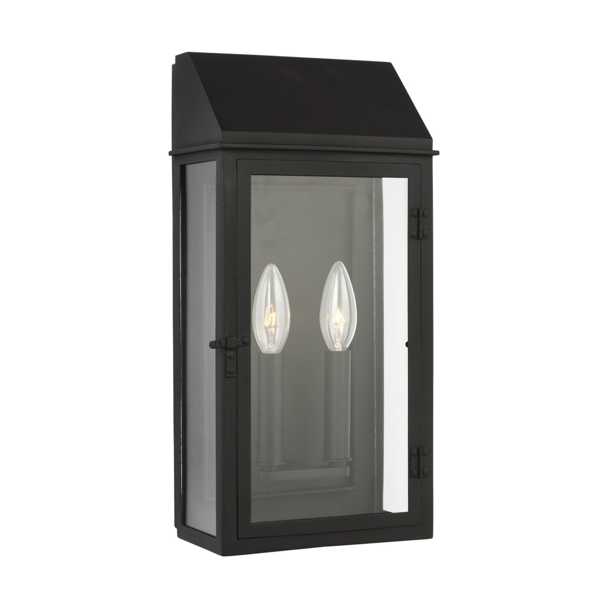 Hingham 16" 2-Light Outdoor Wall Light, Black Finish - Bees Lighting