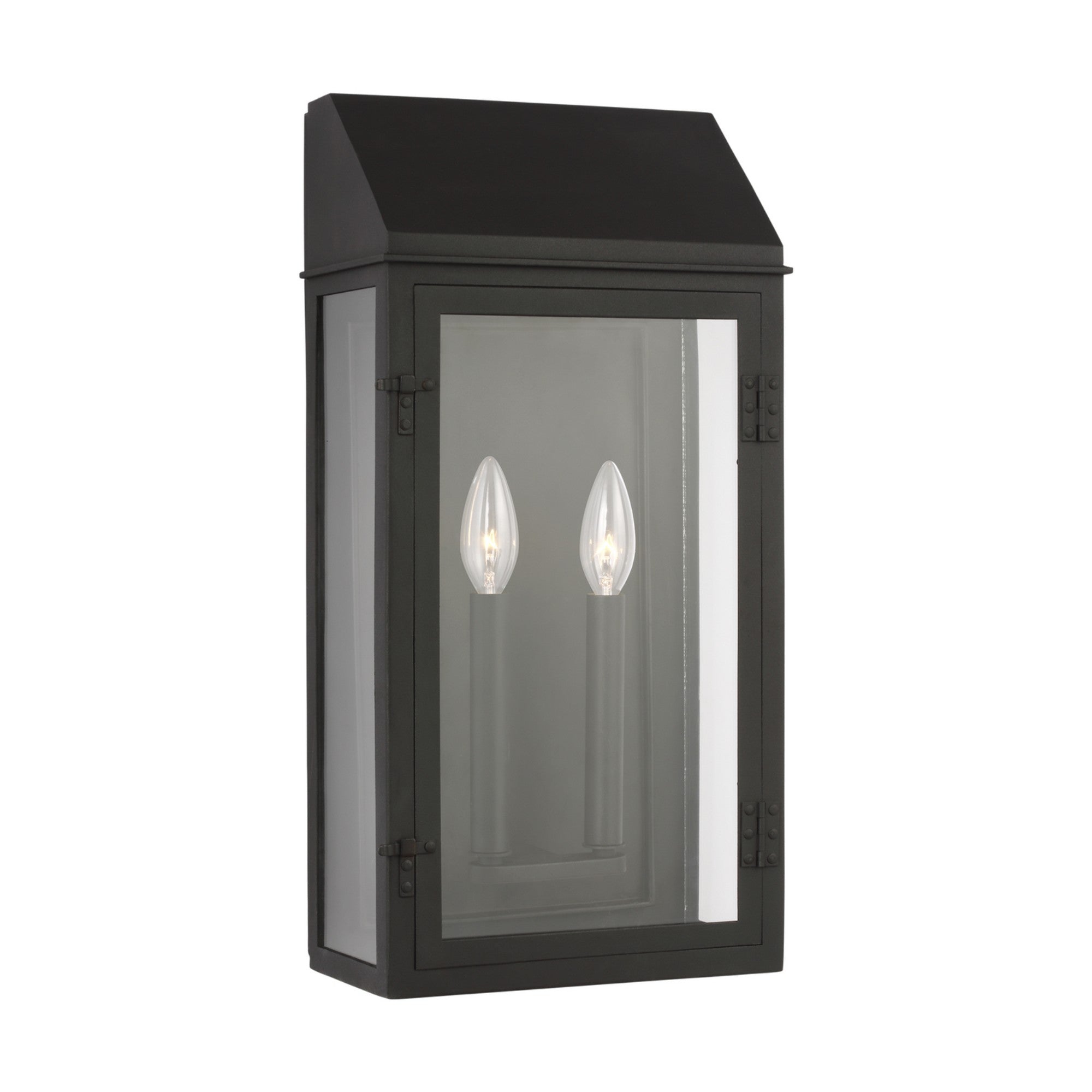 Hingham 20" 2-Light Outdoor Wall Light, Black Finish - Bees Lighting