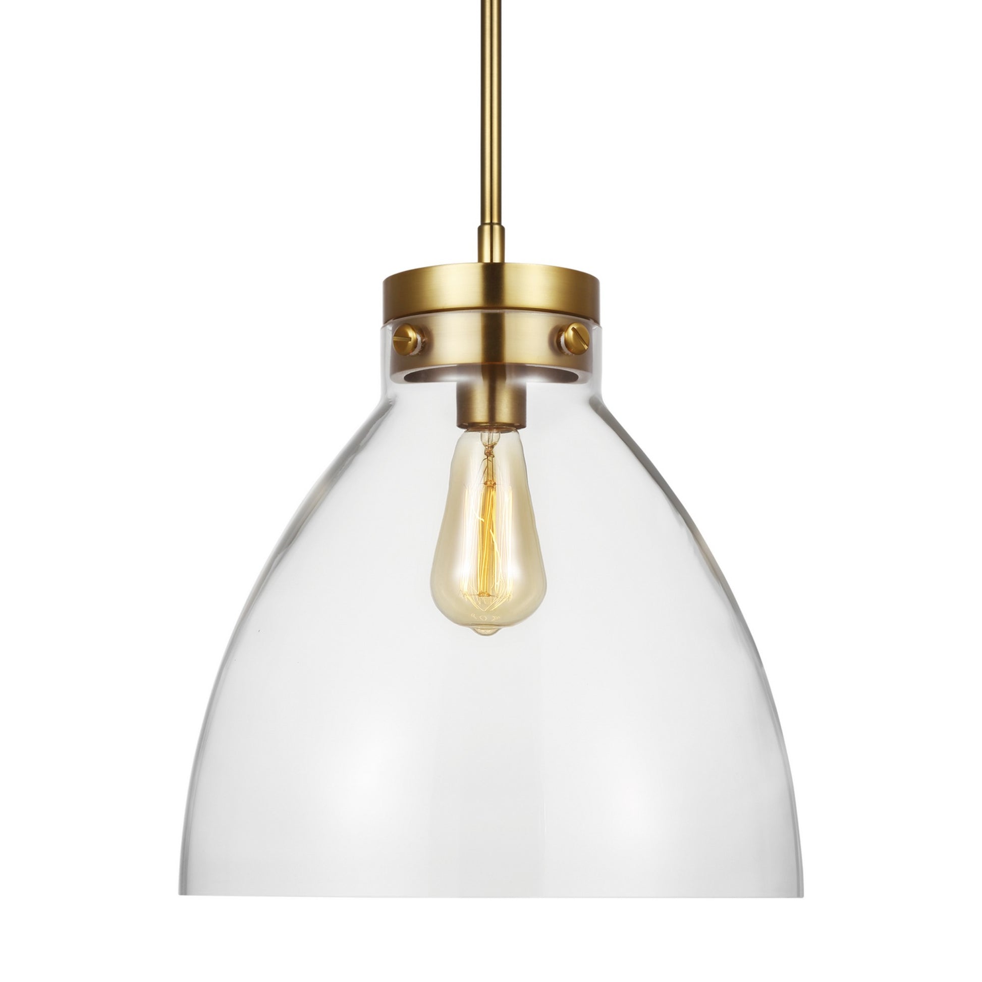 Garrett 14" Wide Pendant, Burnished Brass Finish - Bees Lighting