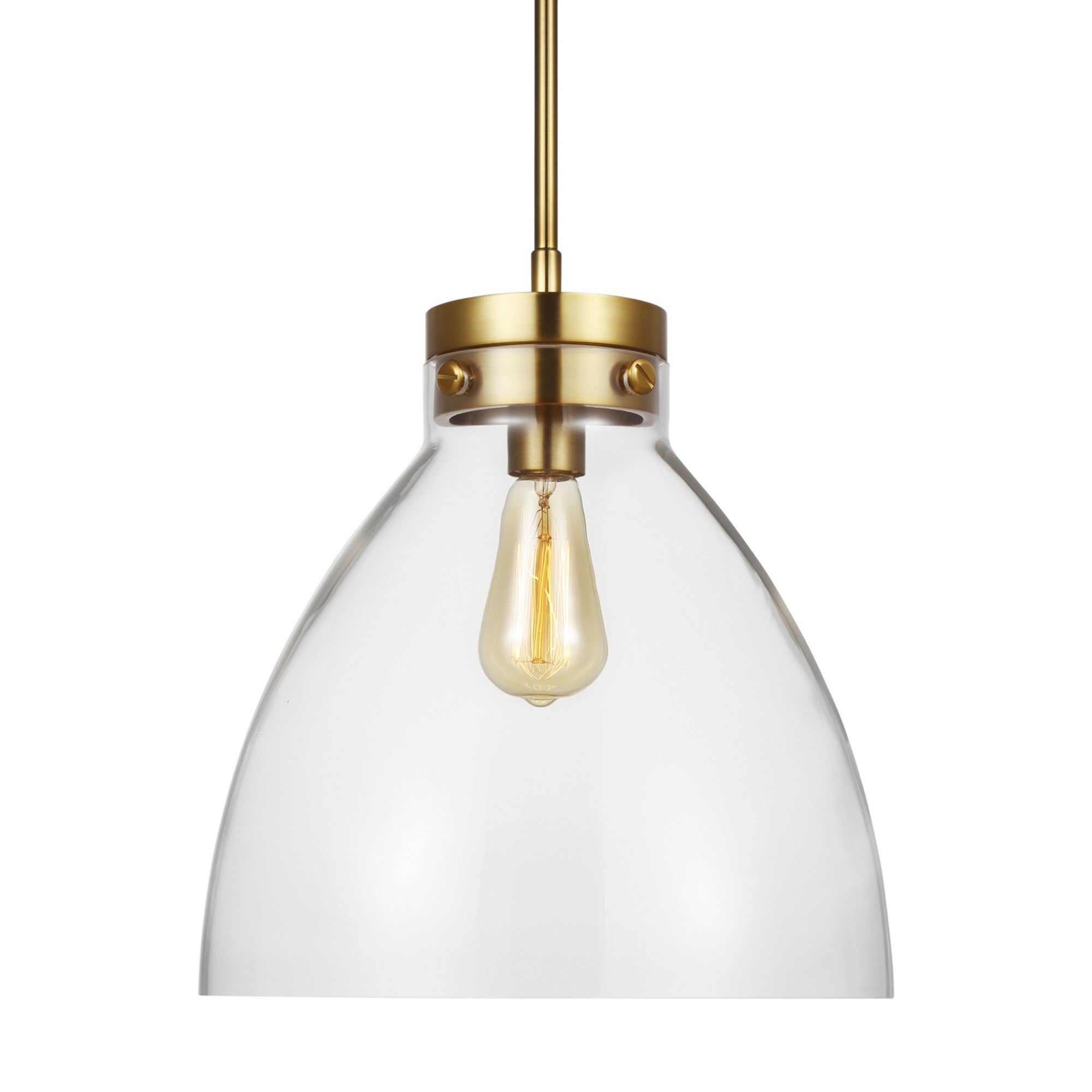 Garrett 14" Wide Pendant, Burnished Brass Finish - Bees Lighting