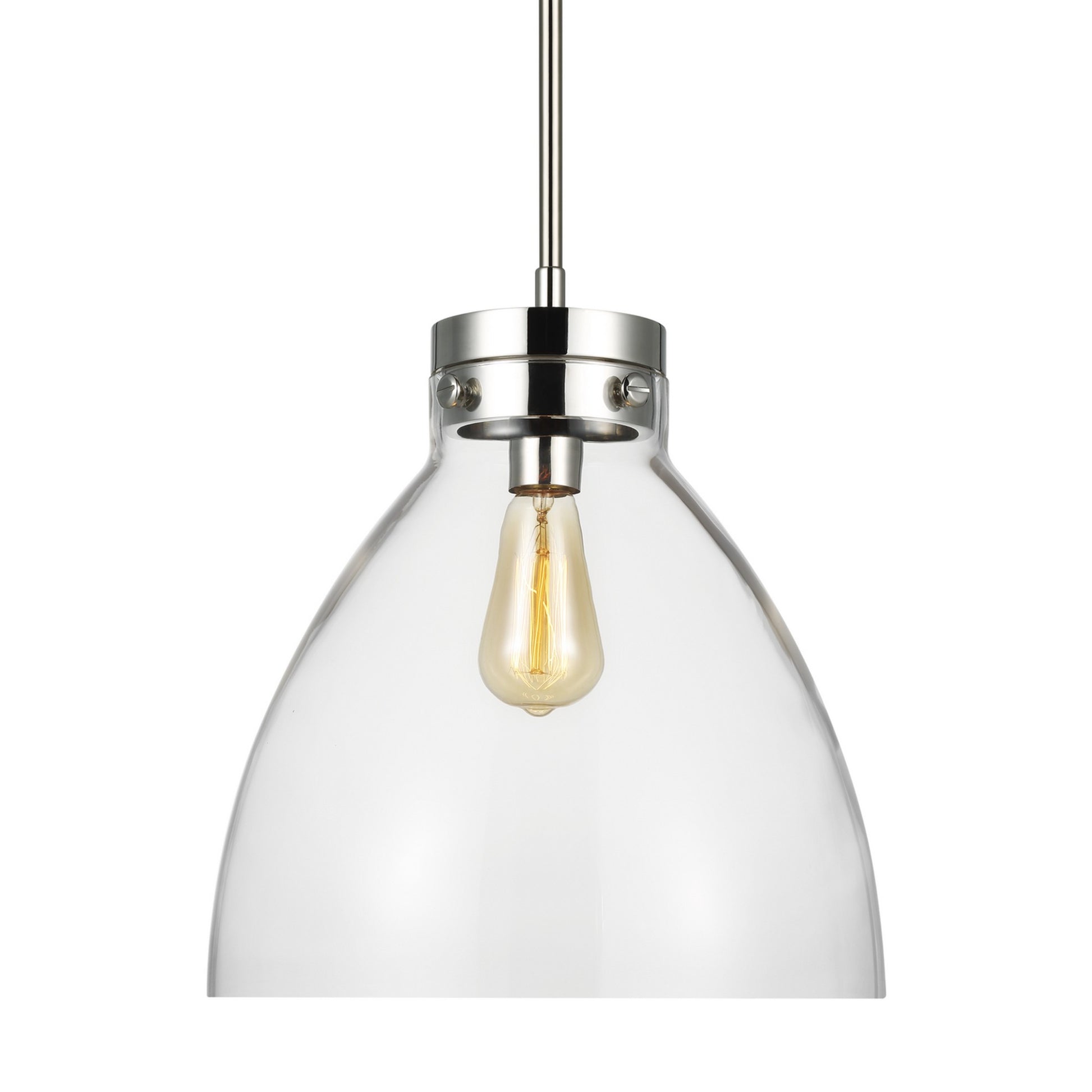 Garrett 14" Wide Pendant, Polished Nickel Finish - Bees Lighting