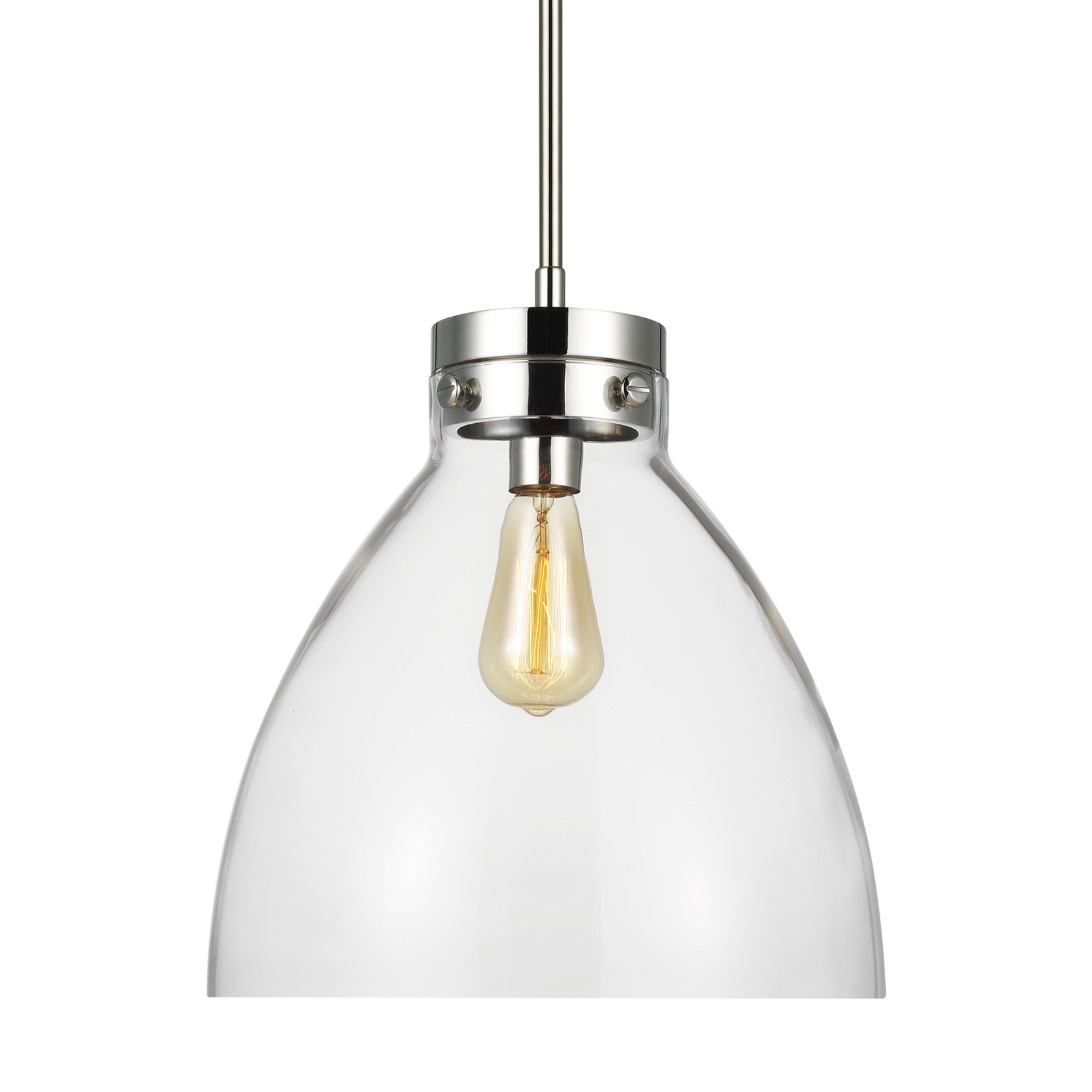 Garrett 14" Wide Pendant, Polished Nickel Finish - Bees Lighting