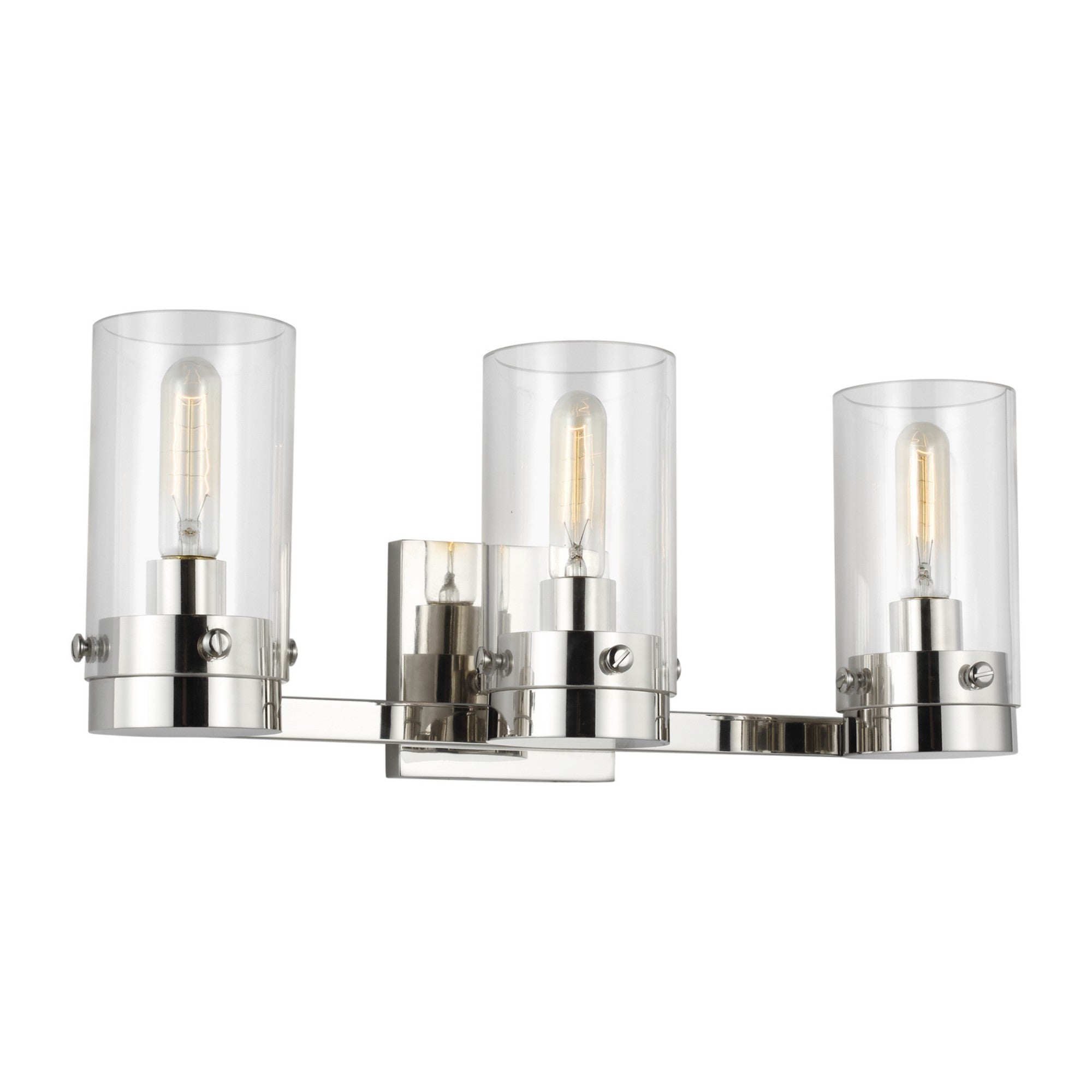 Garrett 21" 3-Light Bathroom Vanity, Polished Nickel Finish - Bees Lighting