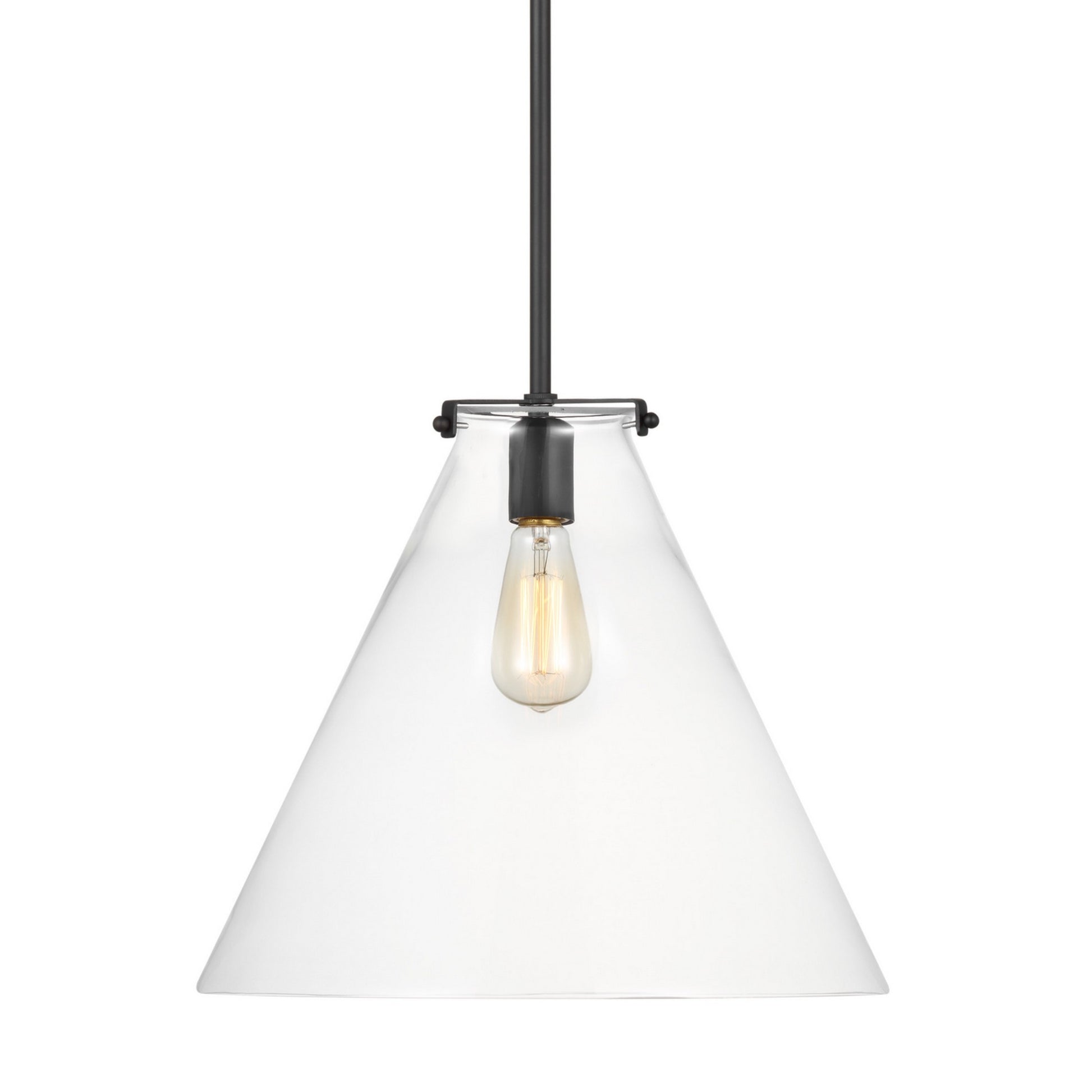 Kate 16" Cone Pendant, Midnight Black Finish - Bees Lighting