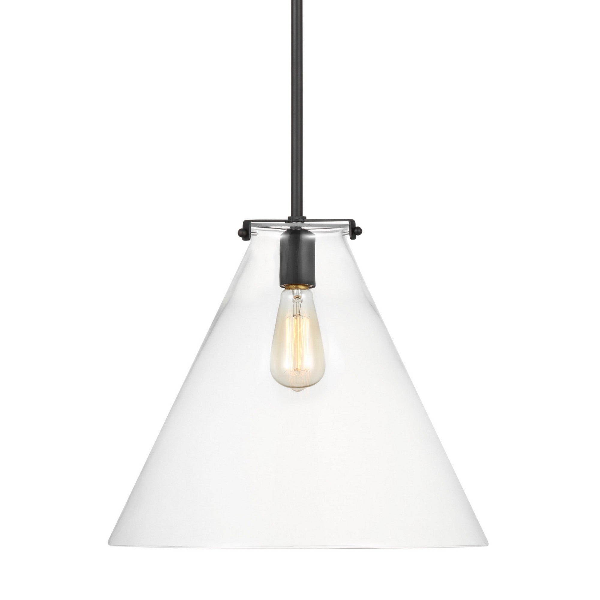 Kate 16" Cone Pendant, Midnight Black Finish - Bees Lighting