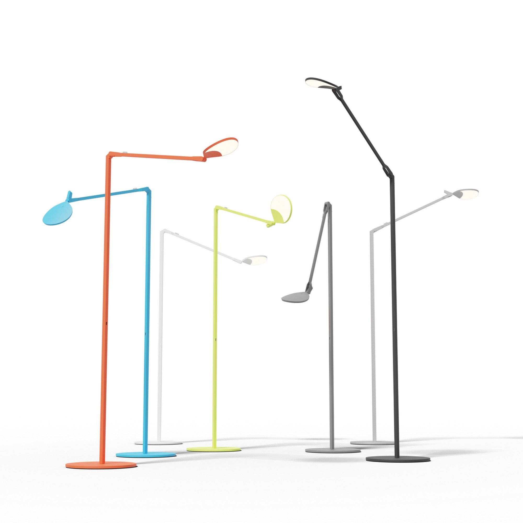 Splitty Matte Black Contemporary LED Floor Lamp with USB Port - Bees Lighting