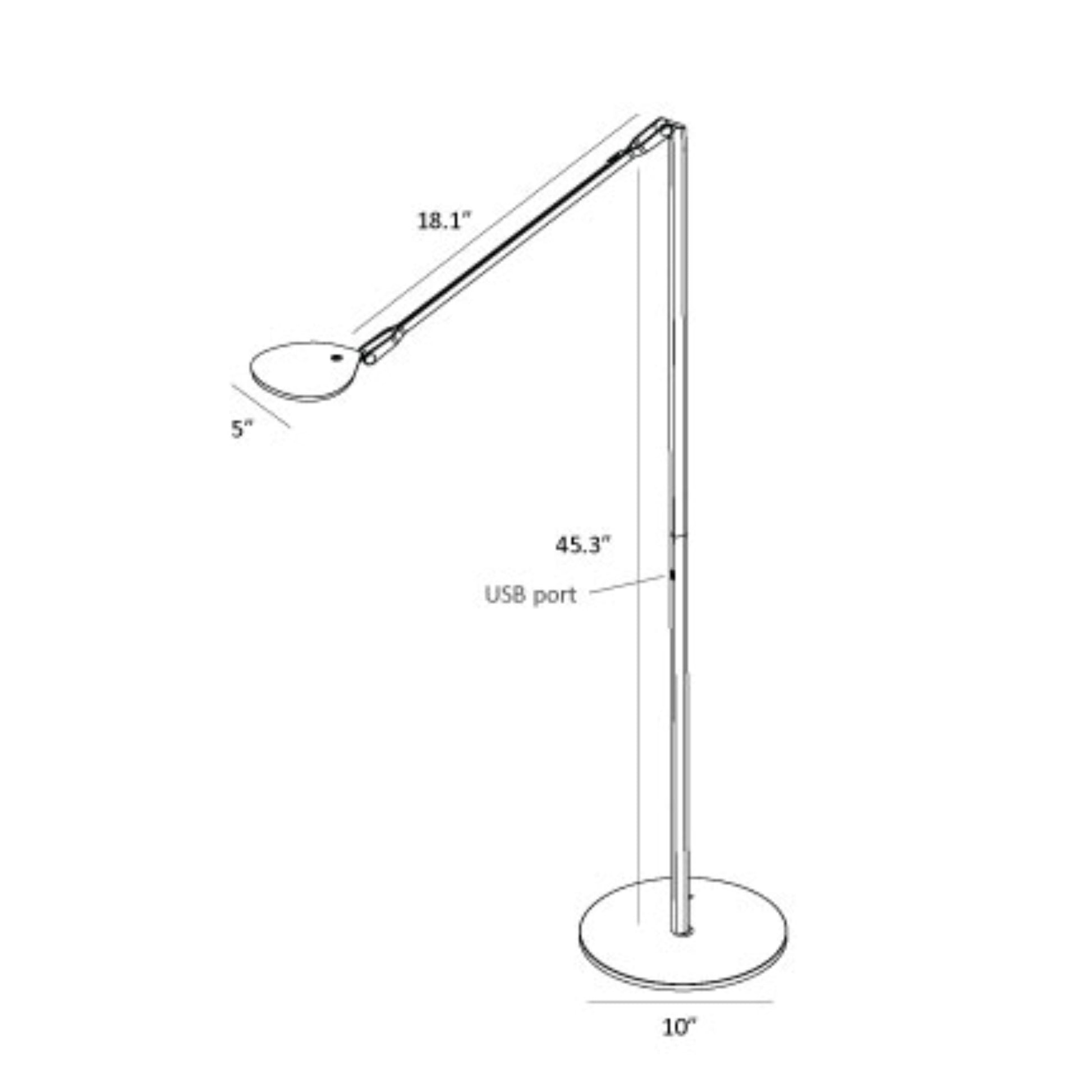 Splitty Matte Black Contemporary LED Floor Lamp with USB Port - Bees Lighting