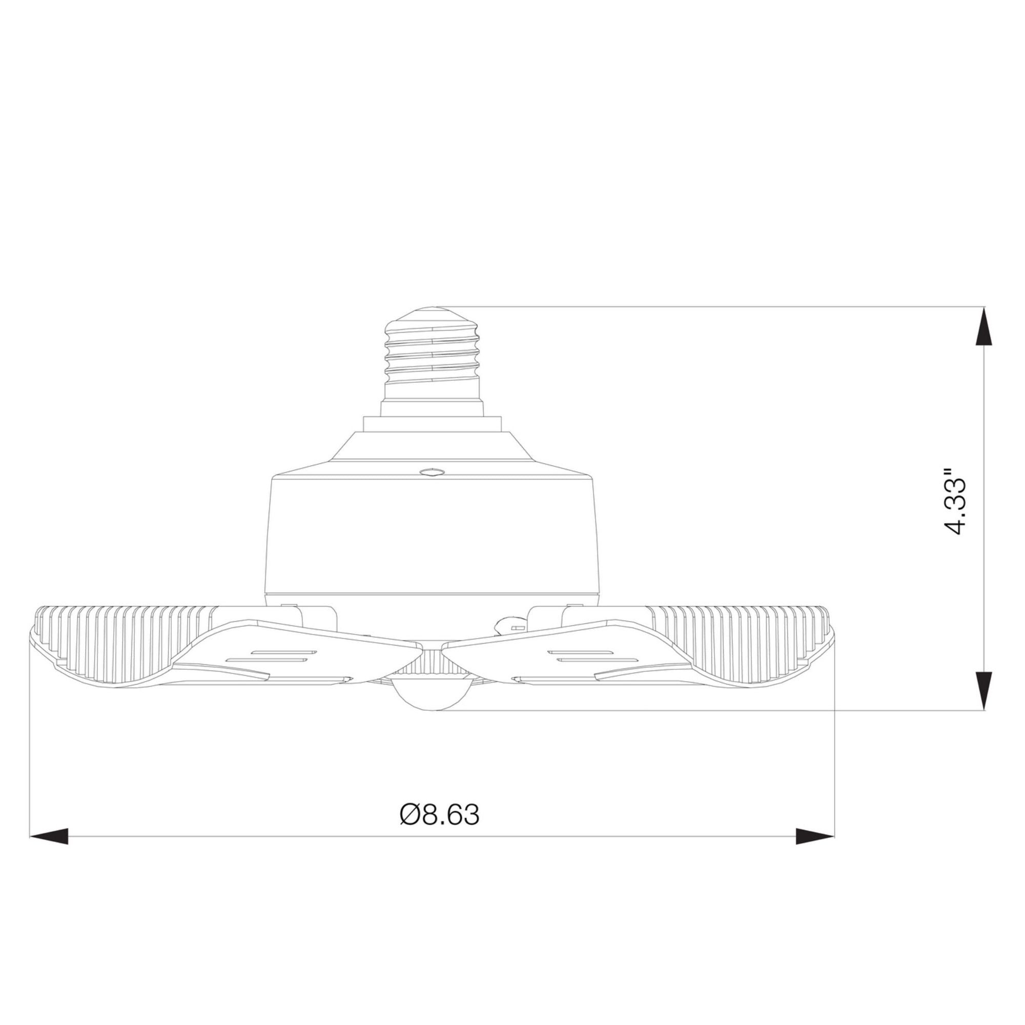 Adjustable LED Utility Light with Motion Sensor, 60 Watts, 5900 Lumens, 4000K, E26 Base, 120-277V - Bees Lighting