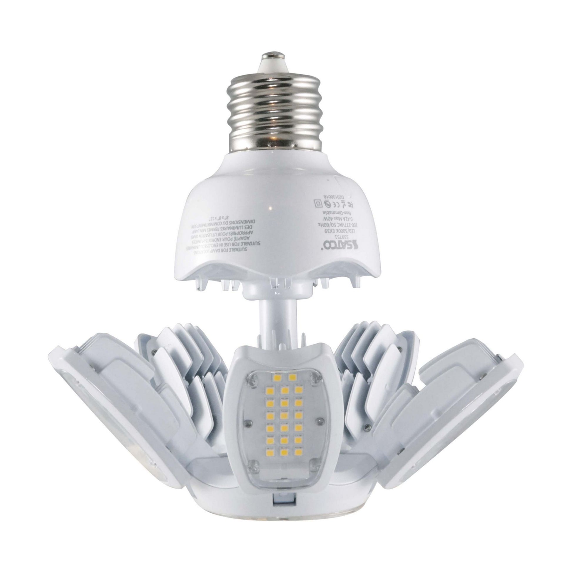 Hi-Pro Multi-Beam LED Lamp, 40 Watts, 5600 Lumens, 5000K, EX39 Mogul Base, 120-277V - Bees Lighting