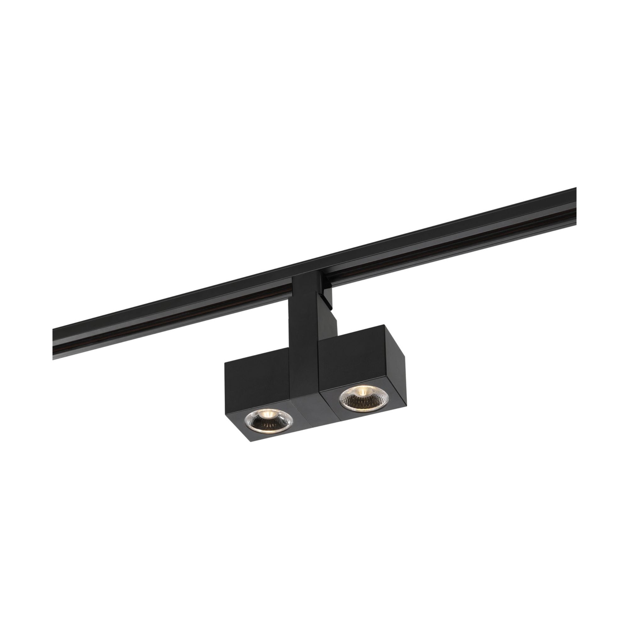 LED Dual Square Track Head 24W 2000 Lumens 3000K, Halo, 36°, Black - Bees Lighting