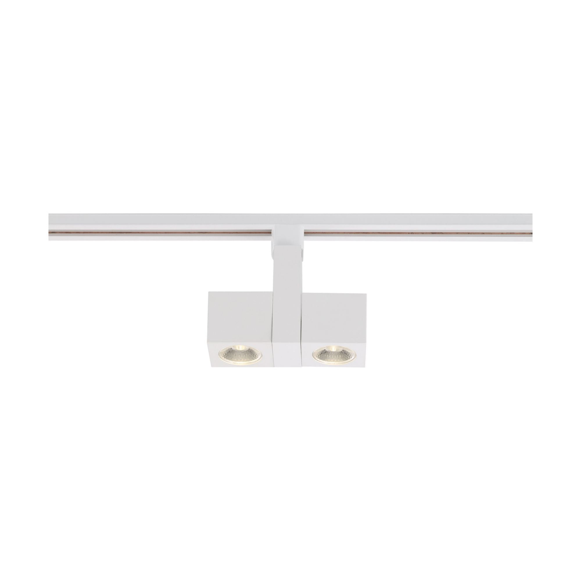 LED Dual Square Track Head 24W 2000 Lumens 3000K, Halo, 24°, White - Bees Lighting