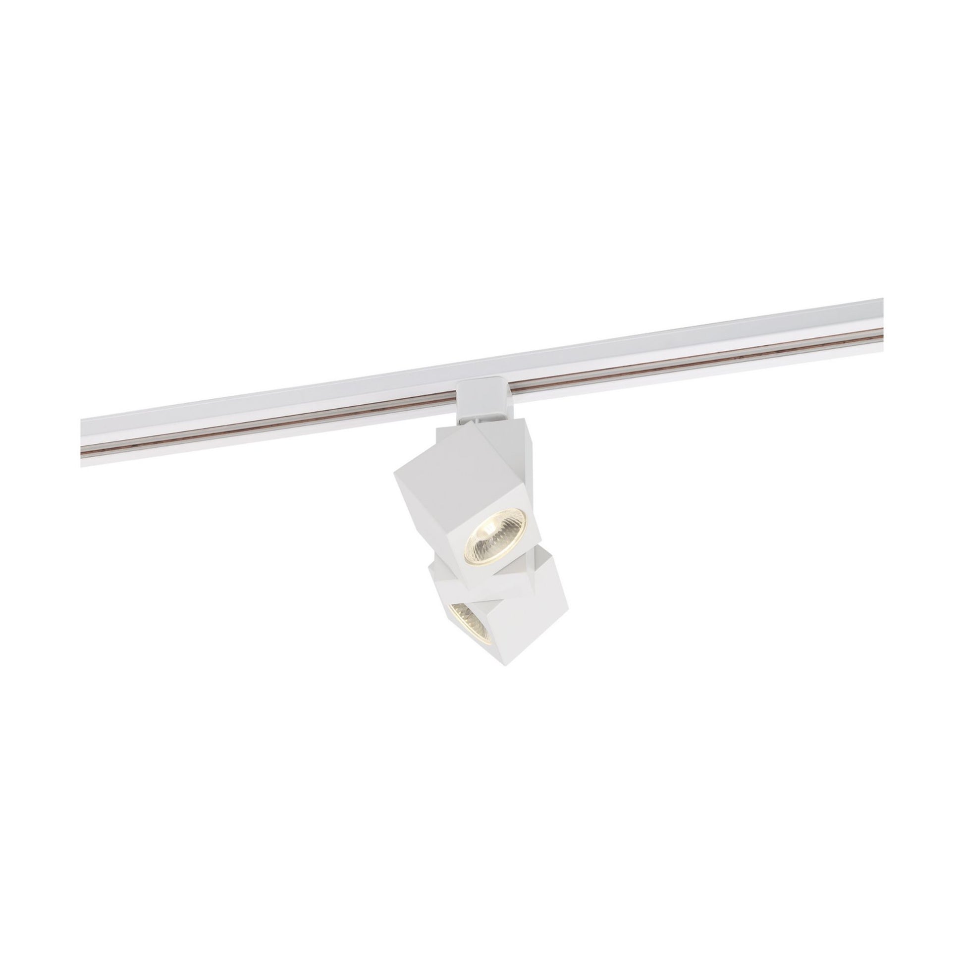 LED Dual Square Track Head 24W 2000 Lumens 3000K, Halo, 24°, White - Bees Lighting
