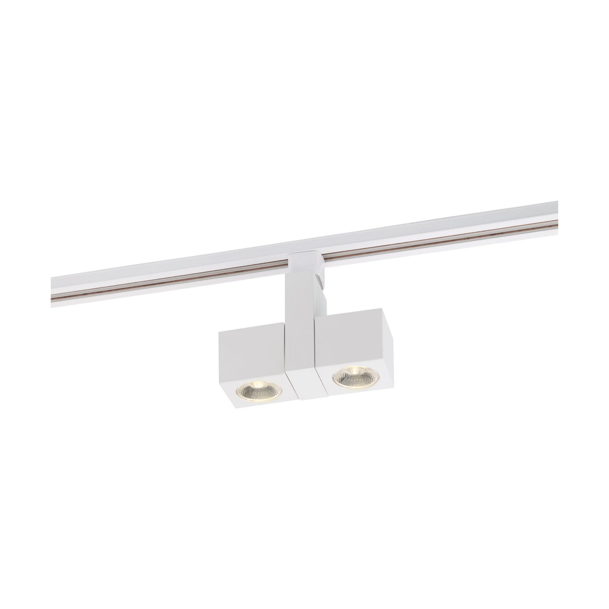 LED Dual Square Track Head 24W 2000 Lumens 3000K, Halo, 24°, White - Bees Lighting