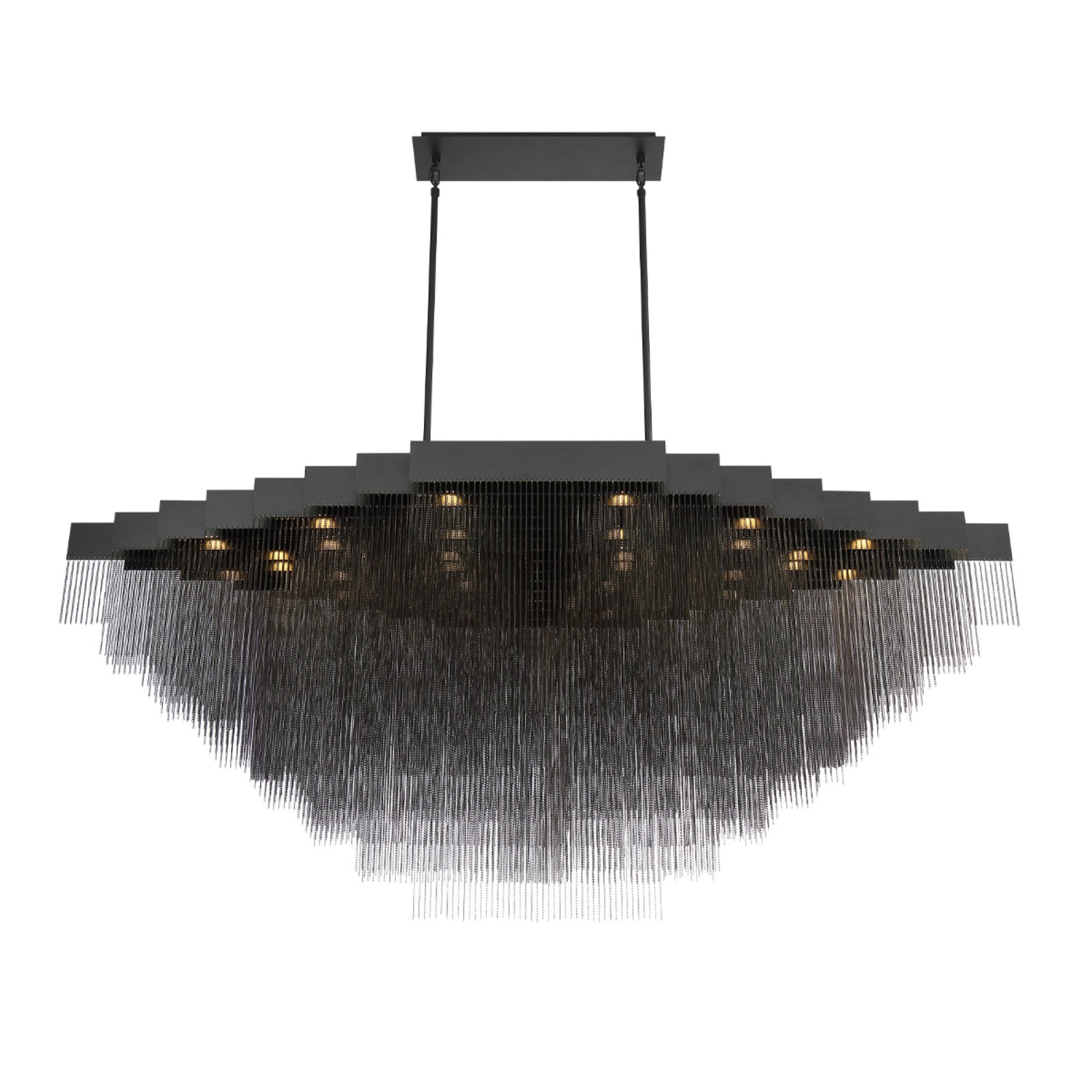 Bloomfield 28-Light 73" LED Grand Chandelier, Black Finish - Bees Lighting