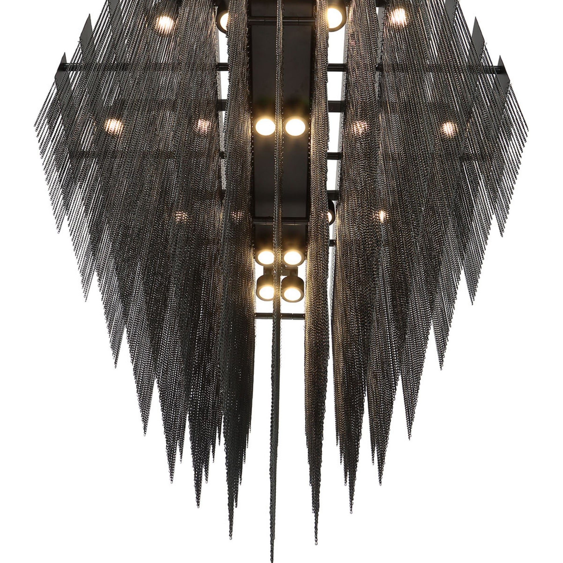 Bloomfield 28-Light 73" LED Grand Chandelier, Black Finish - Bees Lighting