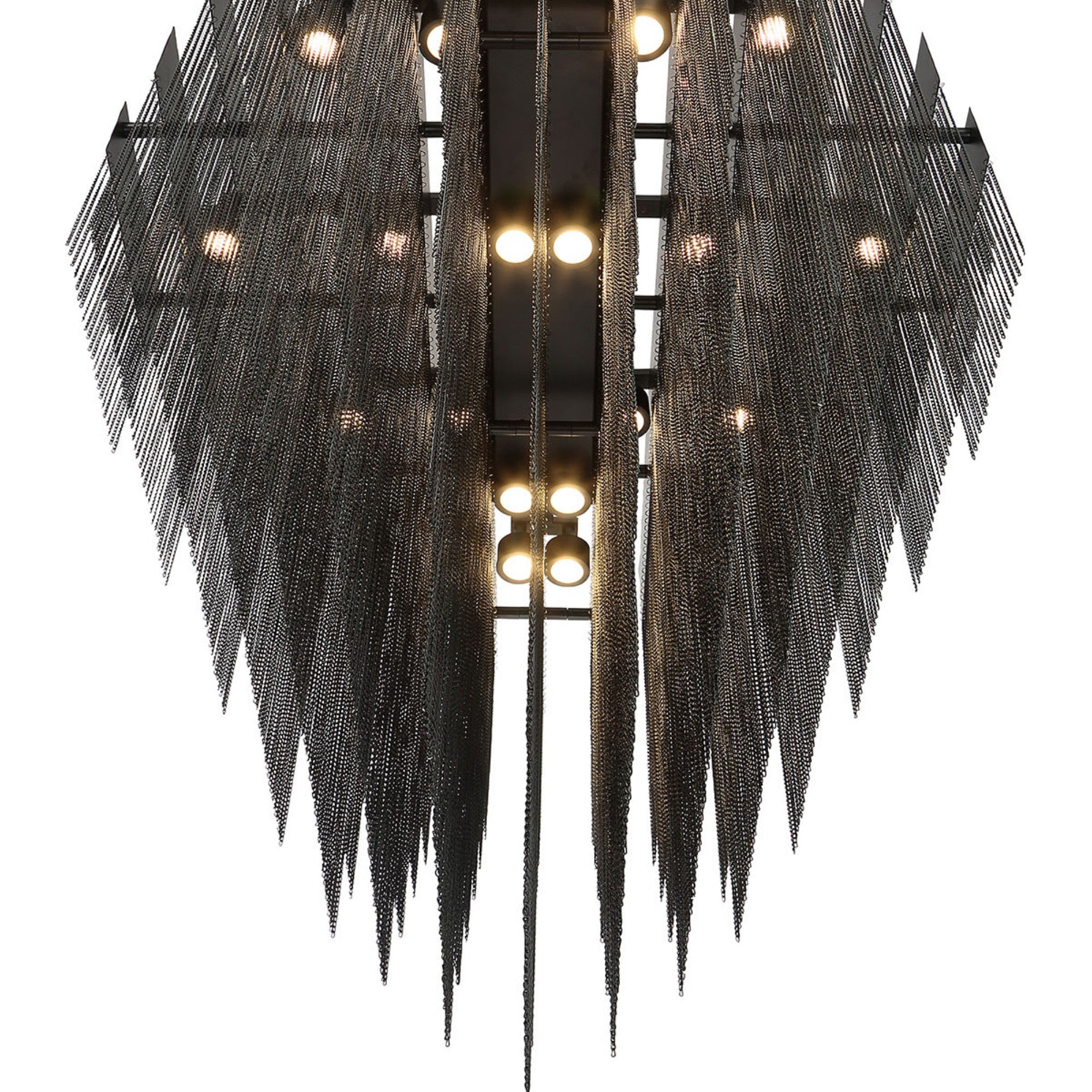 Bloomfield 28-Light 73" LED Grand Chandelier, Black Finish - Bees Lighting