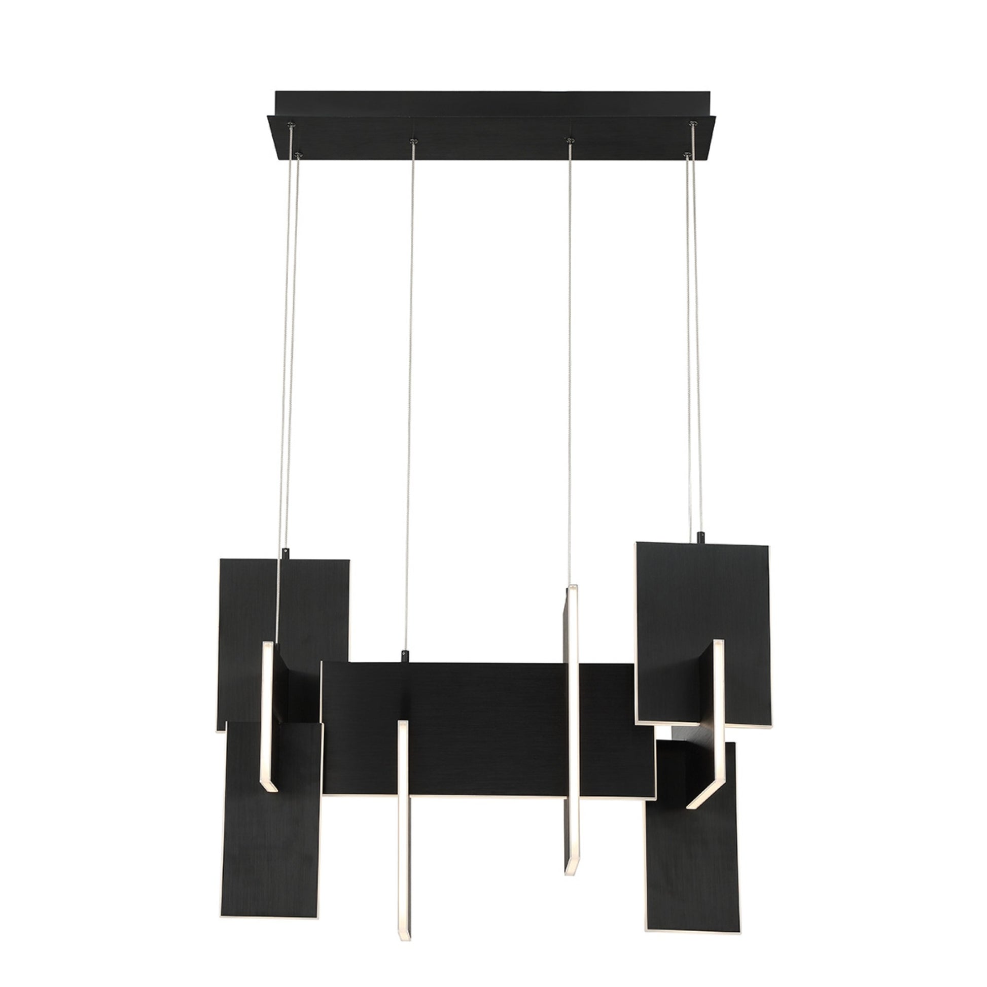 Coburg 3-Light 33" LED Chandelier, Black Finish - Bees Lighting