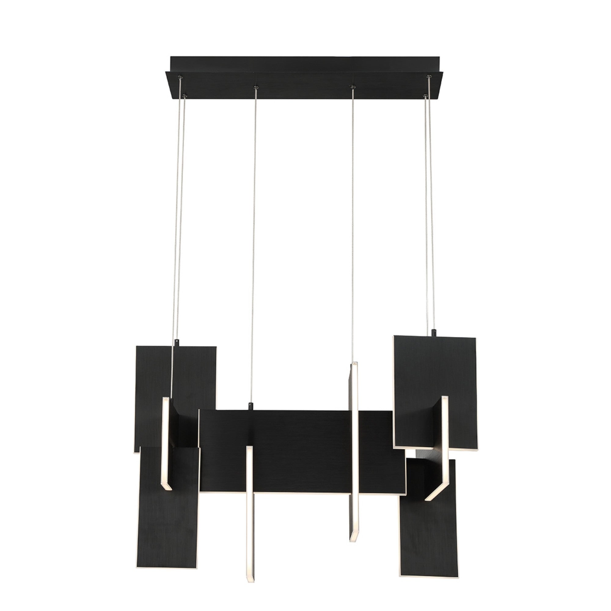 Coburg 3-Light 33" LED Chandelier, Black Finish - Bees Lighting