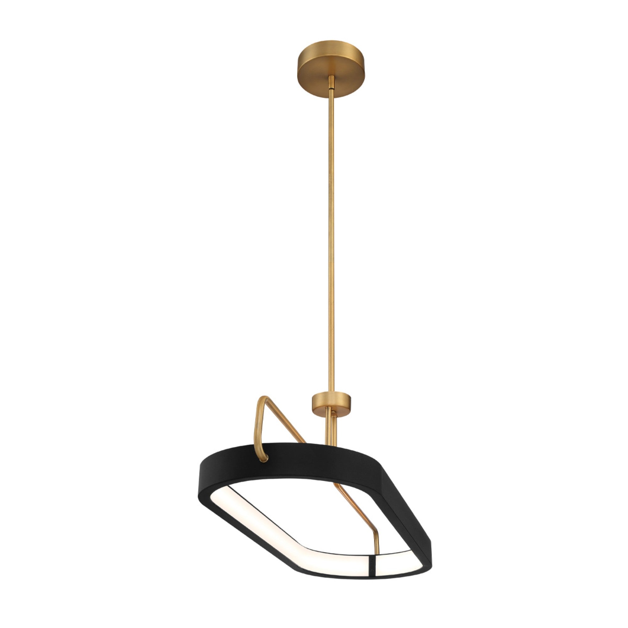 Pemberton 38" LED Pendant, Brass & Black Finish - Bees Lighting