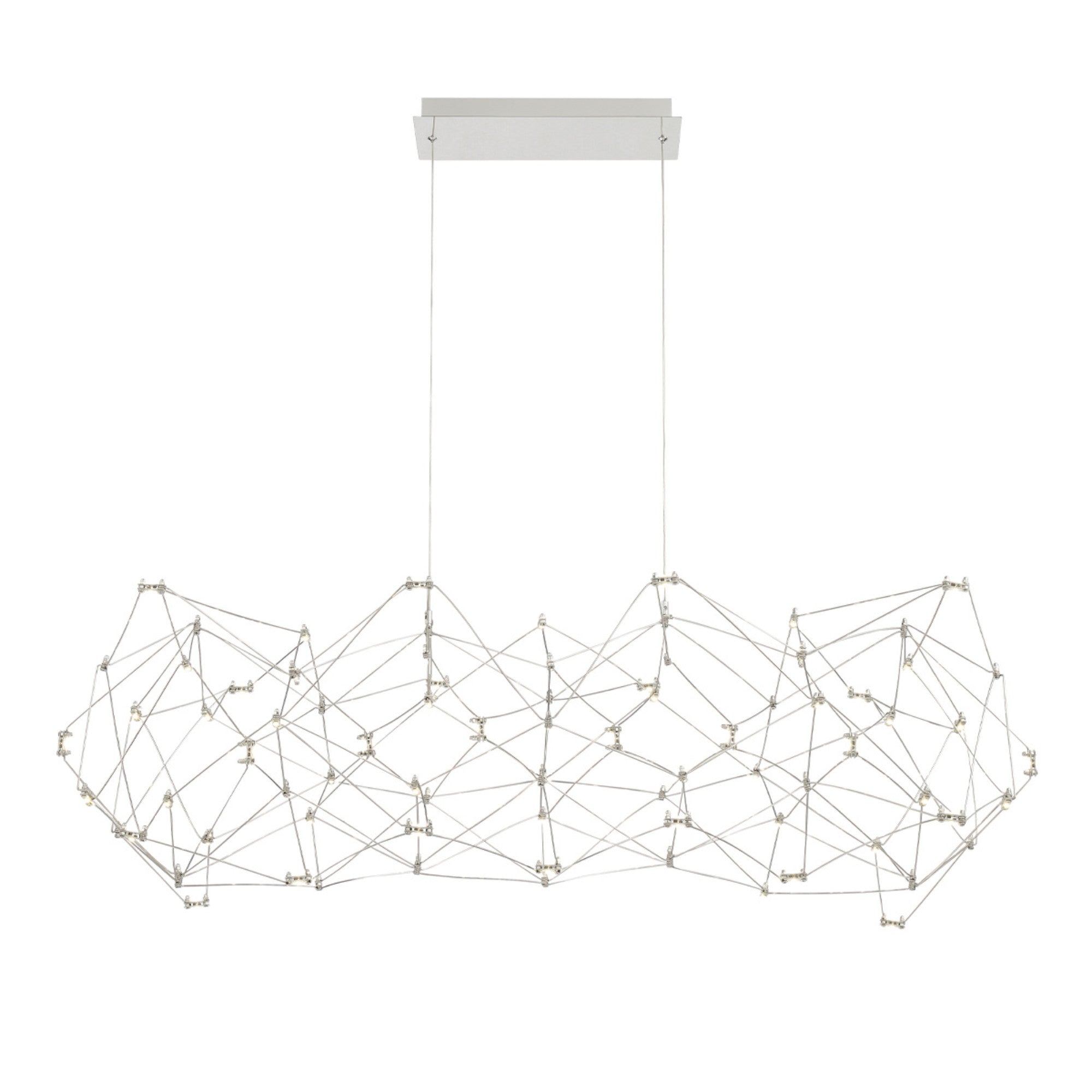 Leonardelli 49" LED Linear Chandelier, Chrome Finish - Bees Lighting