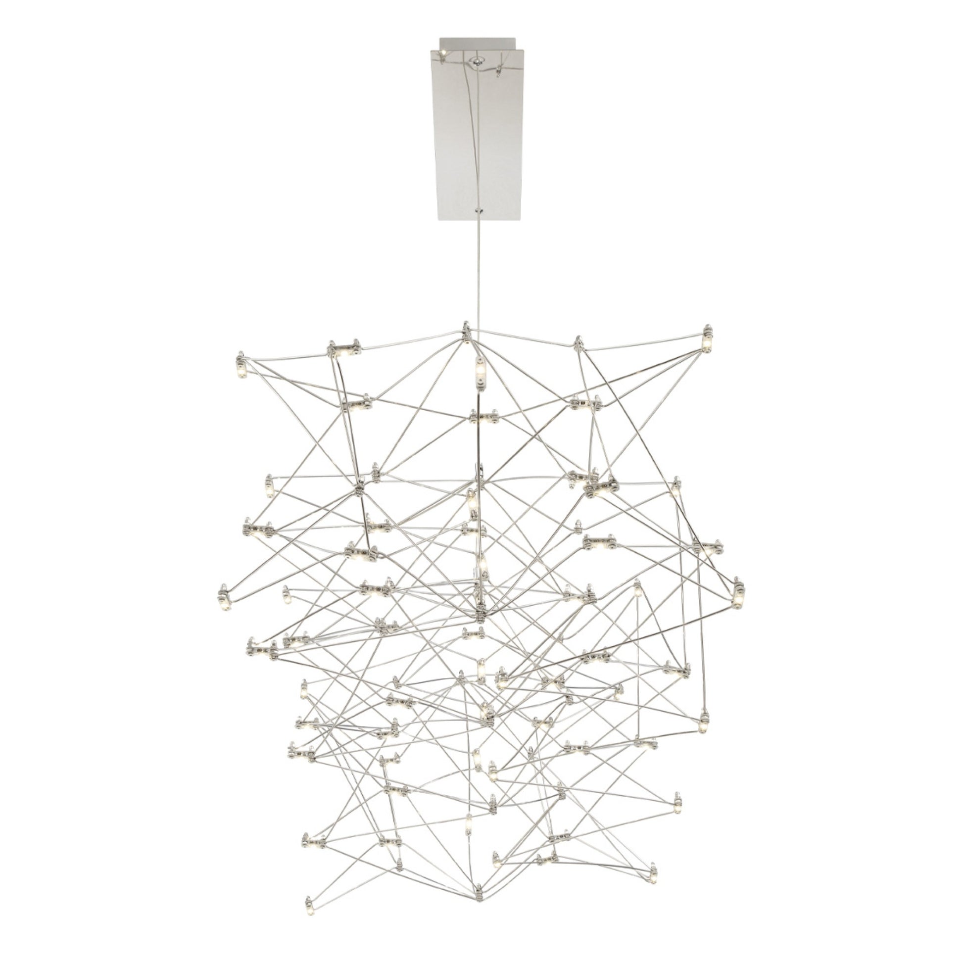 Leonardelli 49" LED Linear Chandelier, Chrome Finish - Bees Lighting