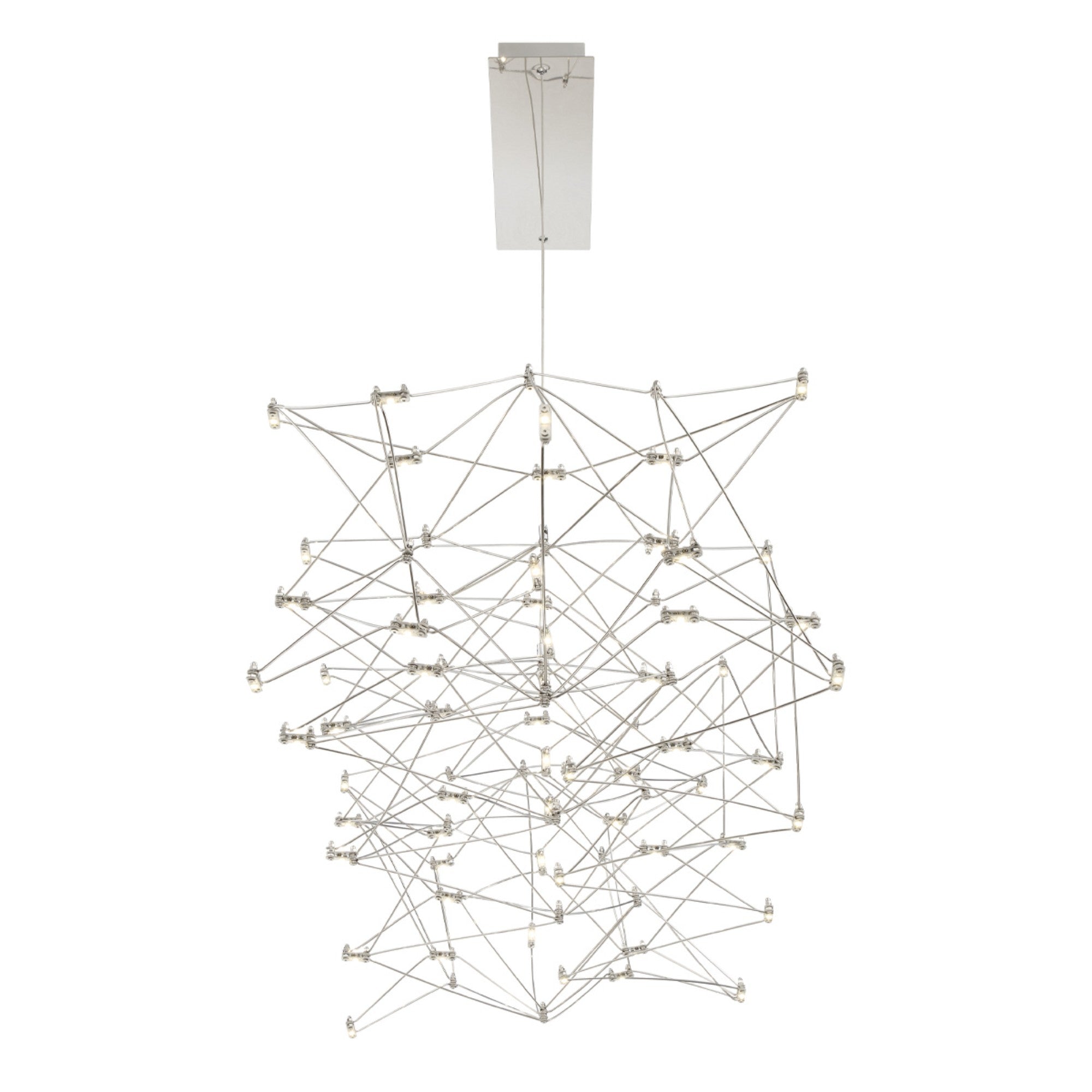Leonardelli 49" LED Linear Chandelier, Chrome Finish - Bees Lighting