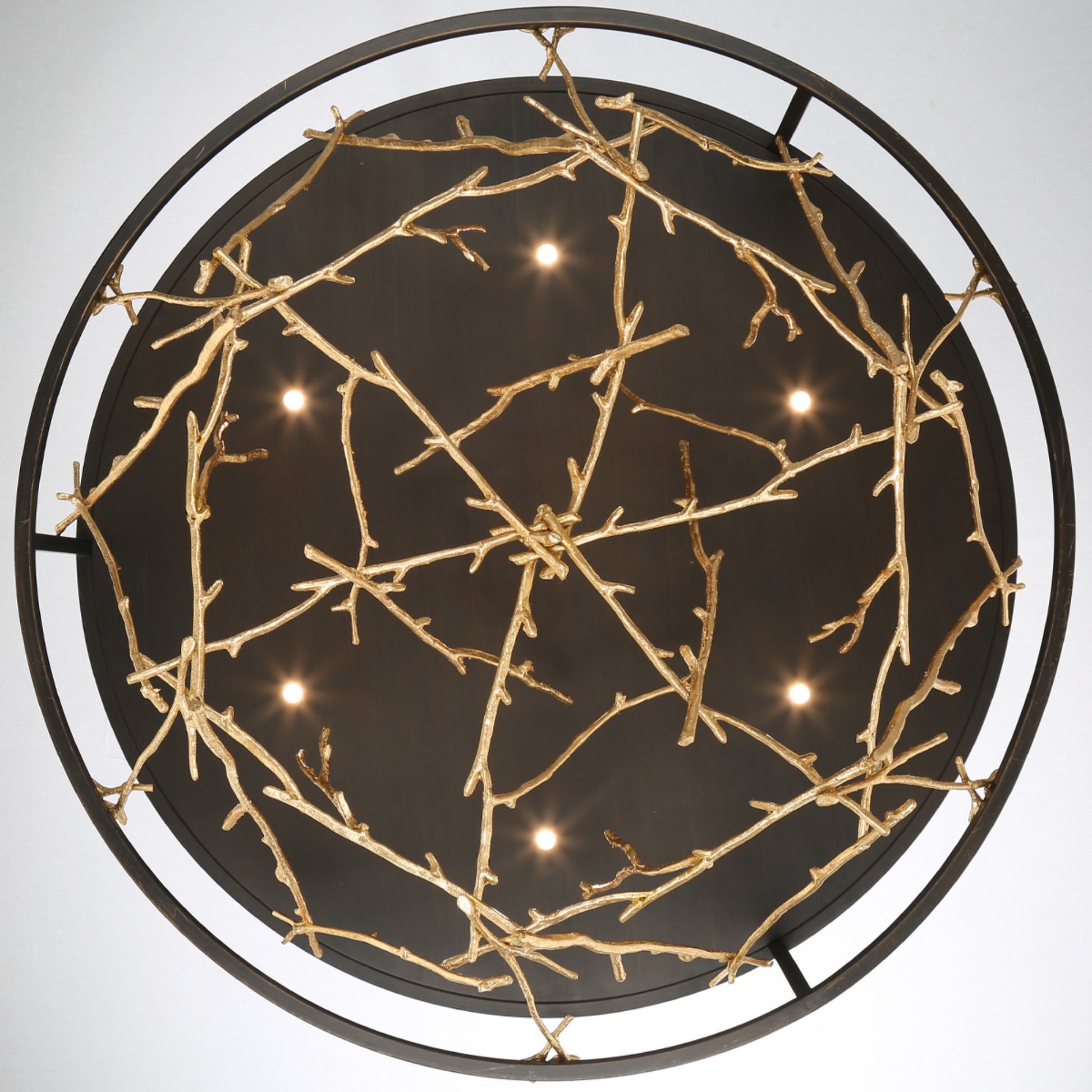 Aerie 31" LED Chandelier, Gold & Black Finish - Bees Lighting