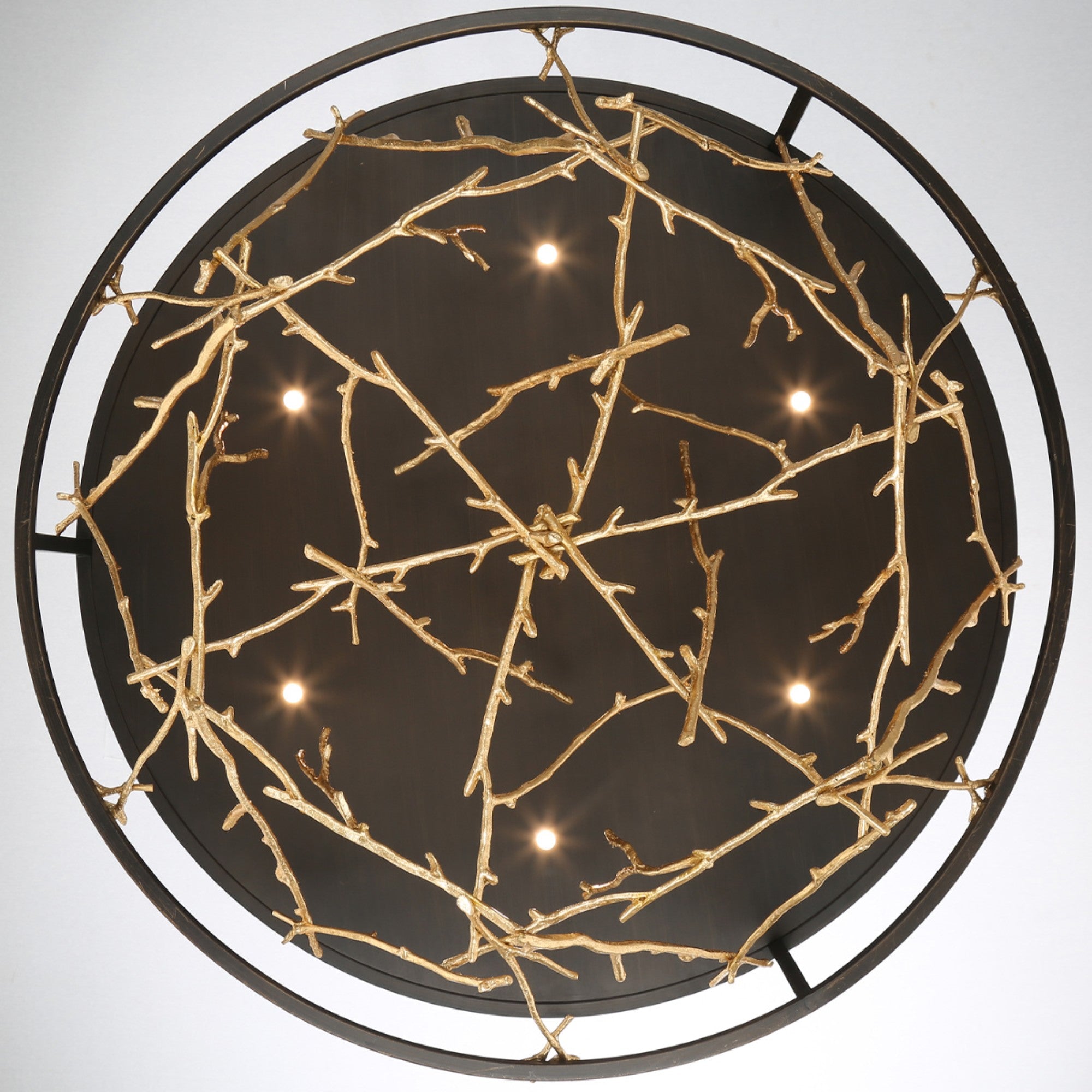 Aerie 31" LED Chandelier, Gold & Black Finish - Bees Lighting