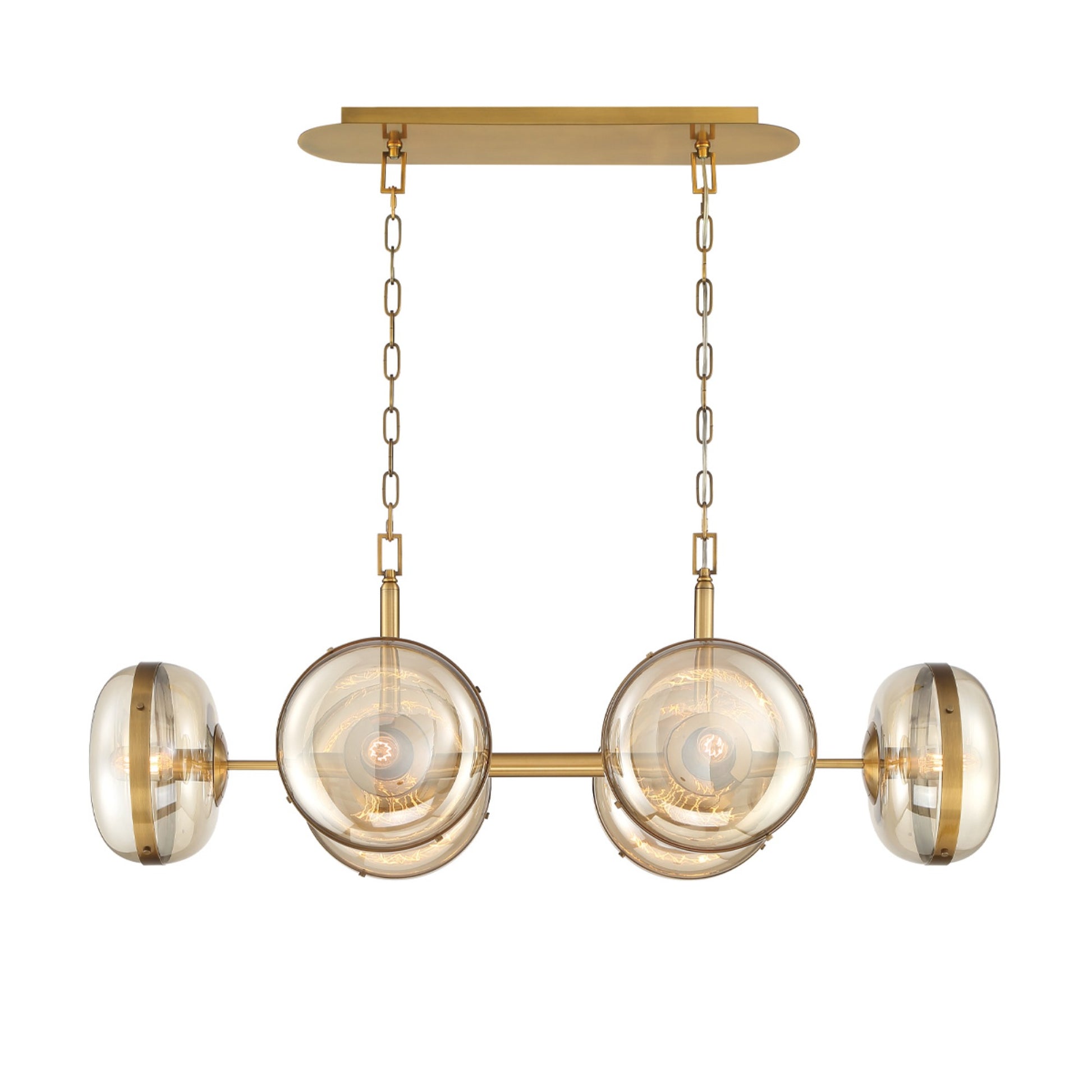 Nottingham 6-Light 44" Chandelier, Antique Brass Finish - Bees Lighting