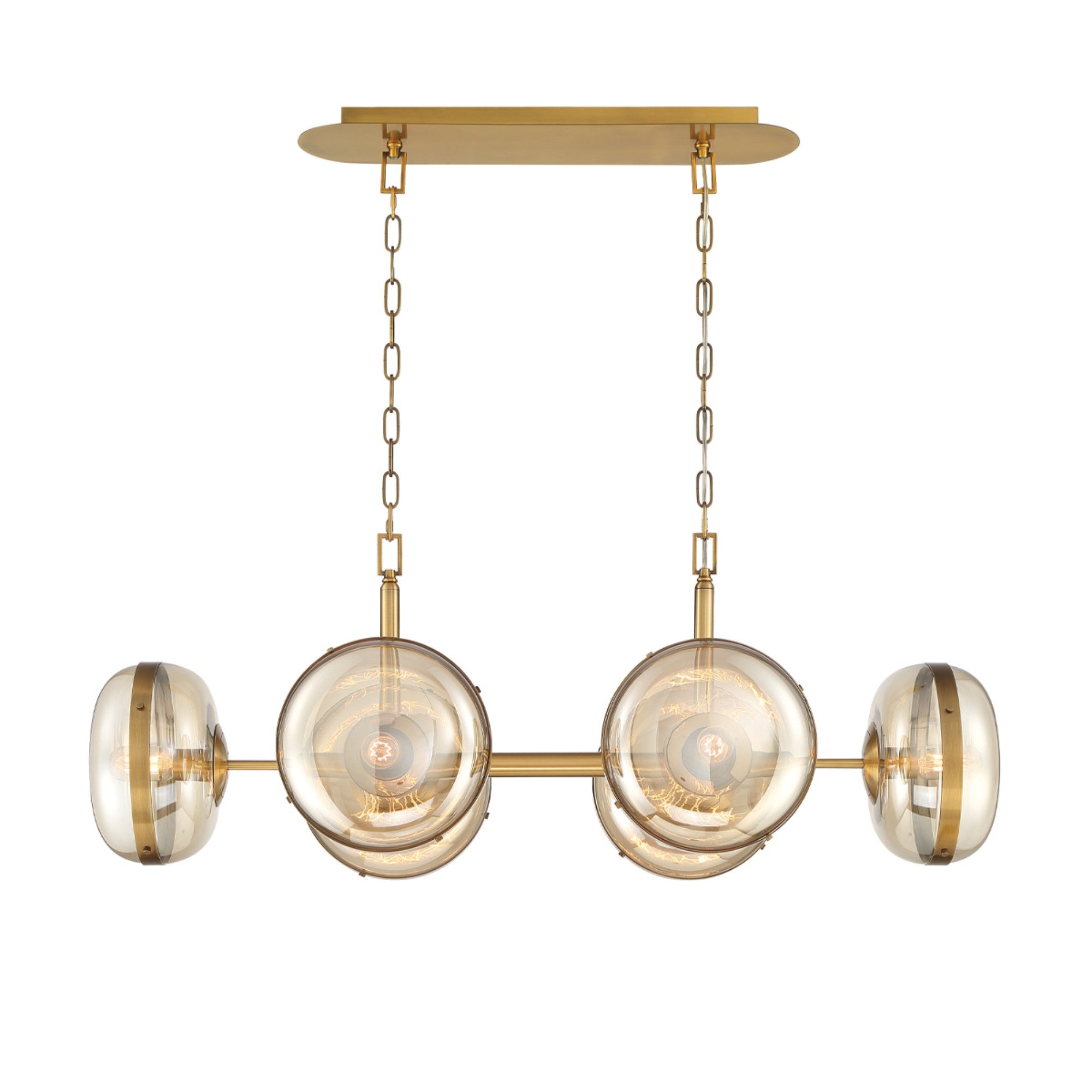 Nottingham 6-Light 44" Chandelier, Antique Brass Finish - Bees Lighting