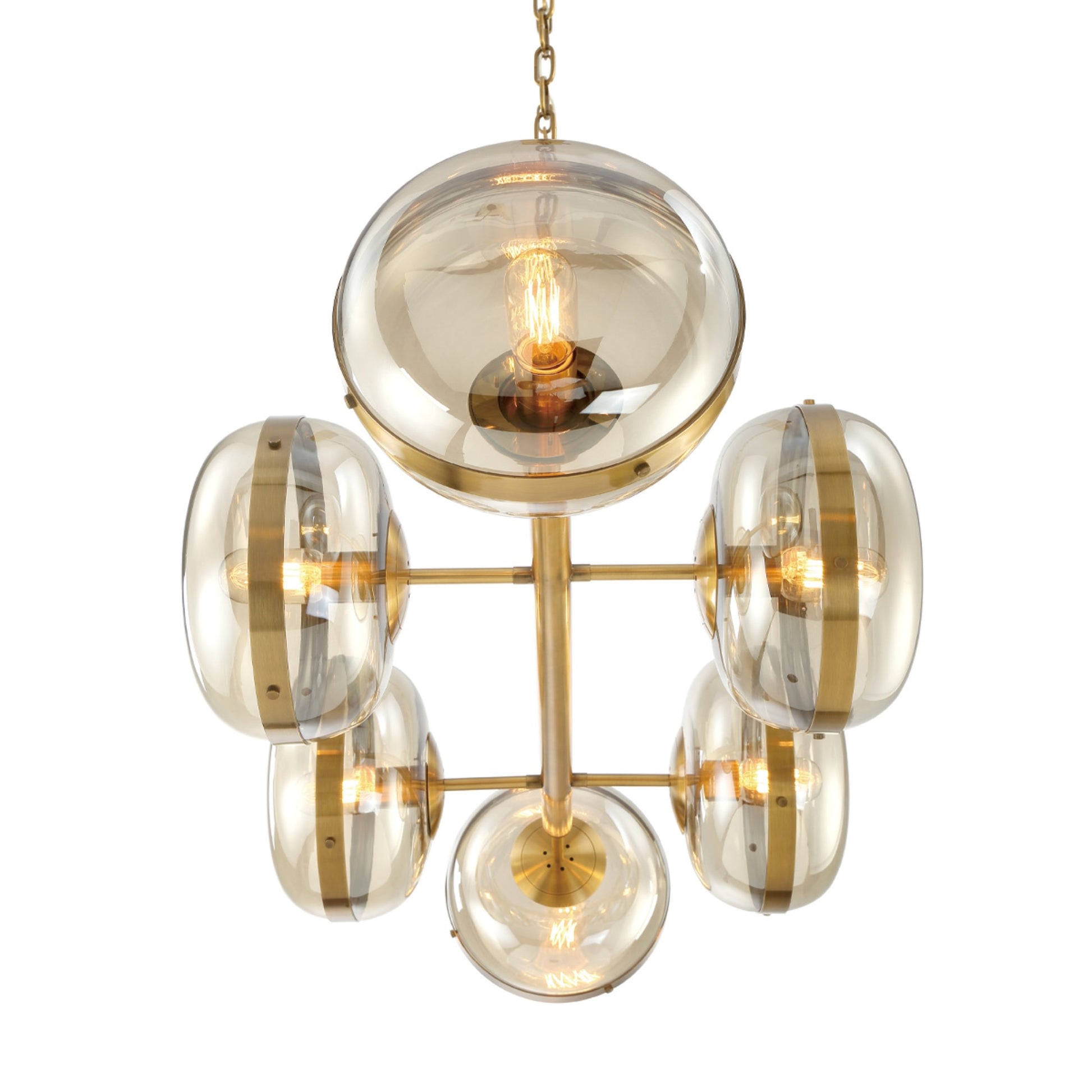 Nottingham 6-Light 44" Chandelier, Antique Brass Finish - Bees Lighting