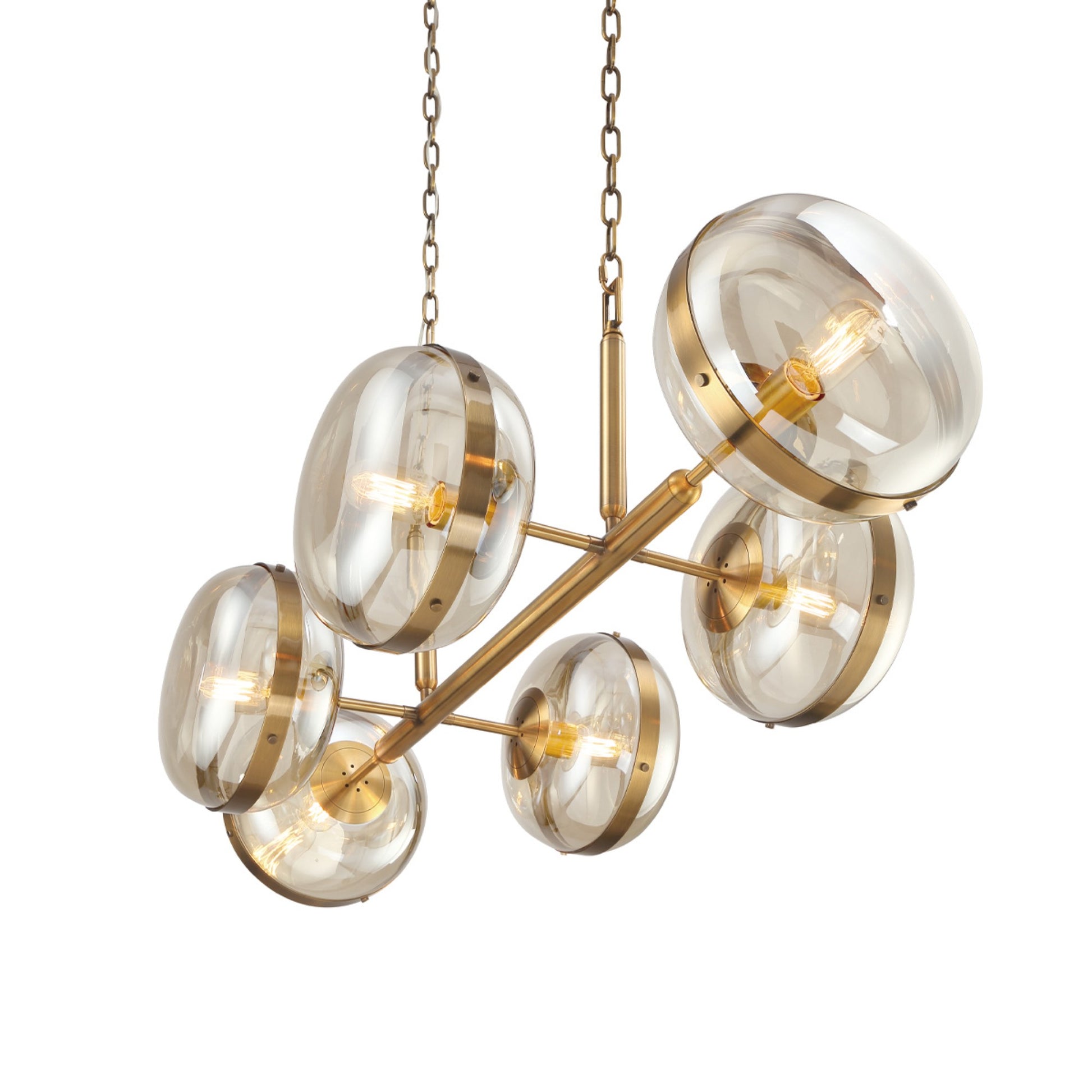 Nottingham 6-Light 44" Chandelier, Antique Brass Finish - Bees Lighting