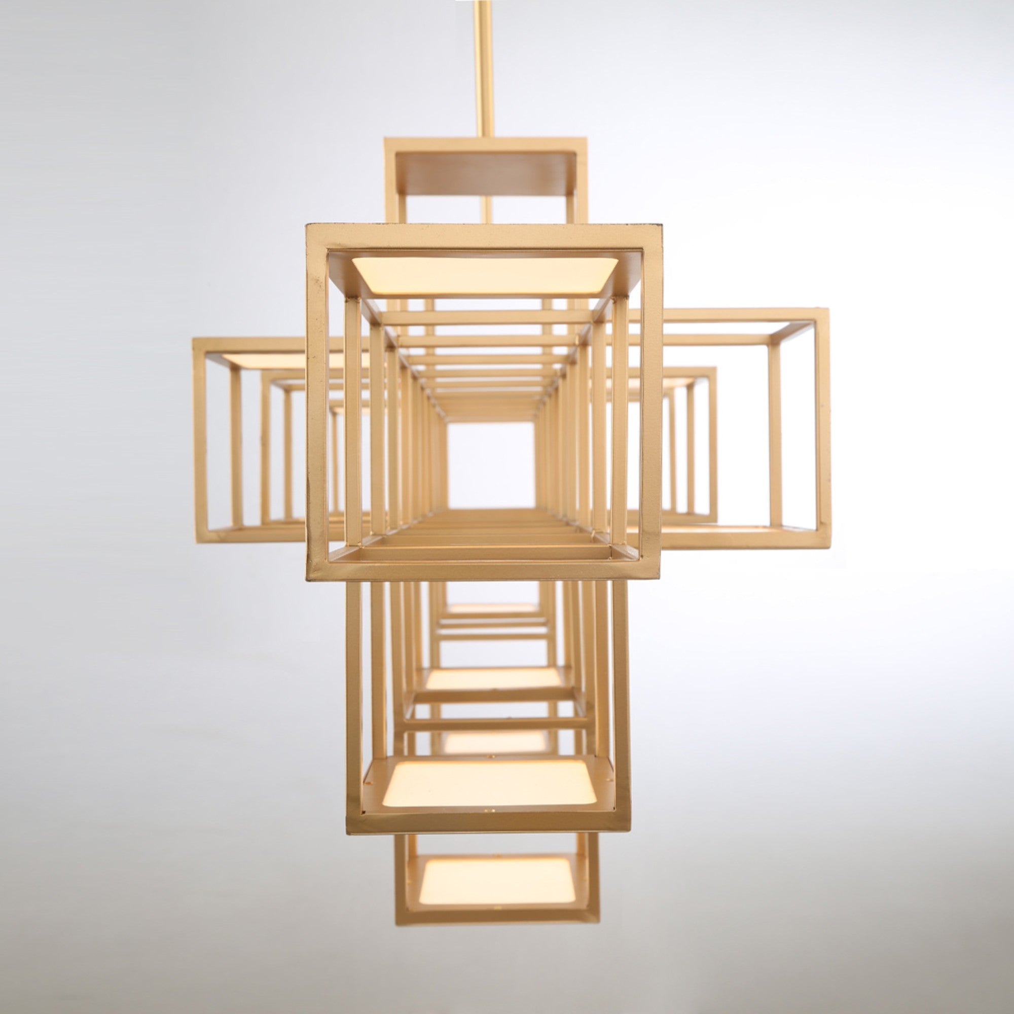 Ferro 13-Light 55" LED Linear Chandelier, Gold Finish - Bees Lighting