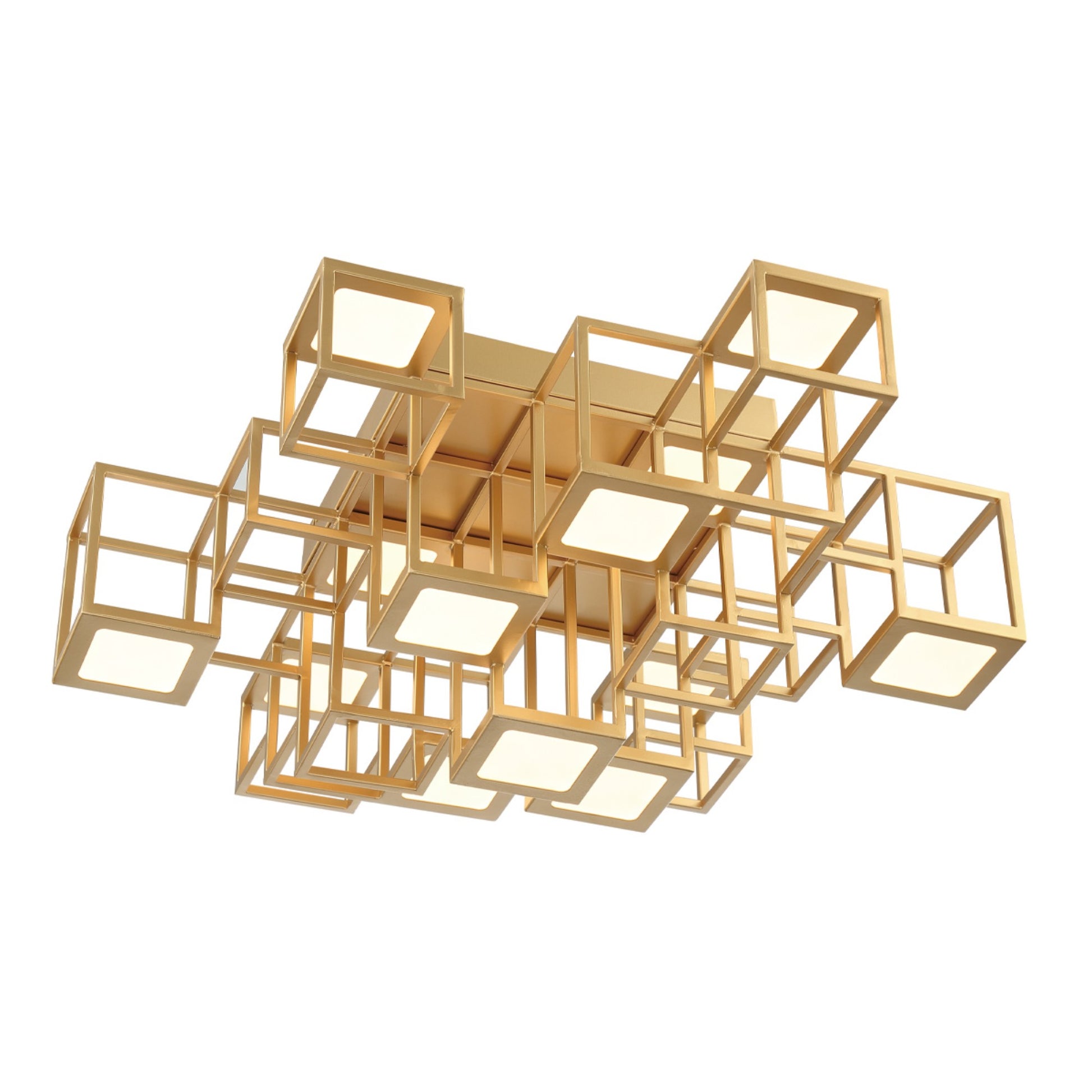 Ferro 13-Light 25" LED Flush Mount, Gold Finish - Bees Lighting