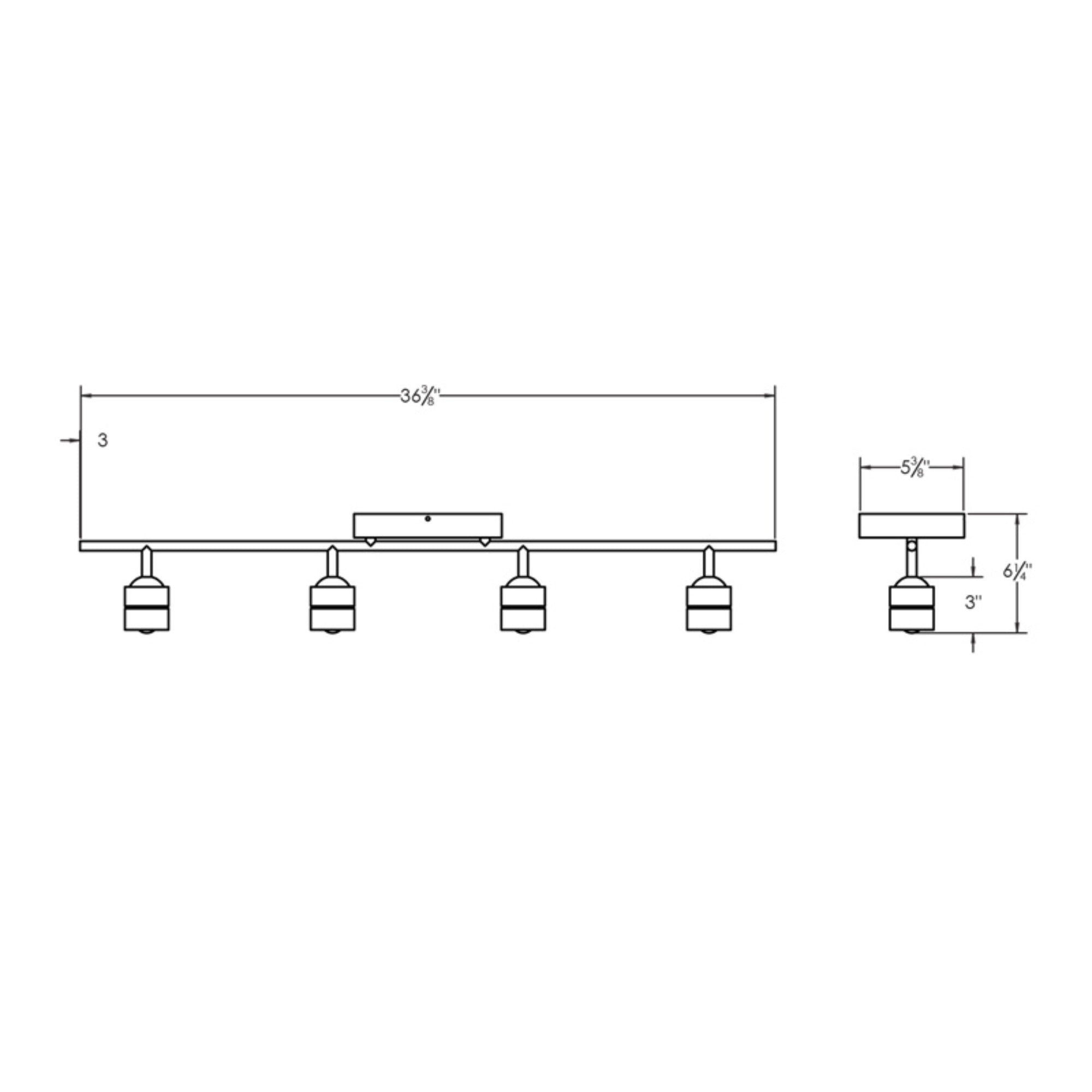 Core 37" LED Fixed Rail, Satin Nickel Finish - Bees Lighting