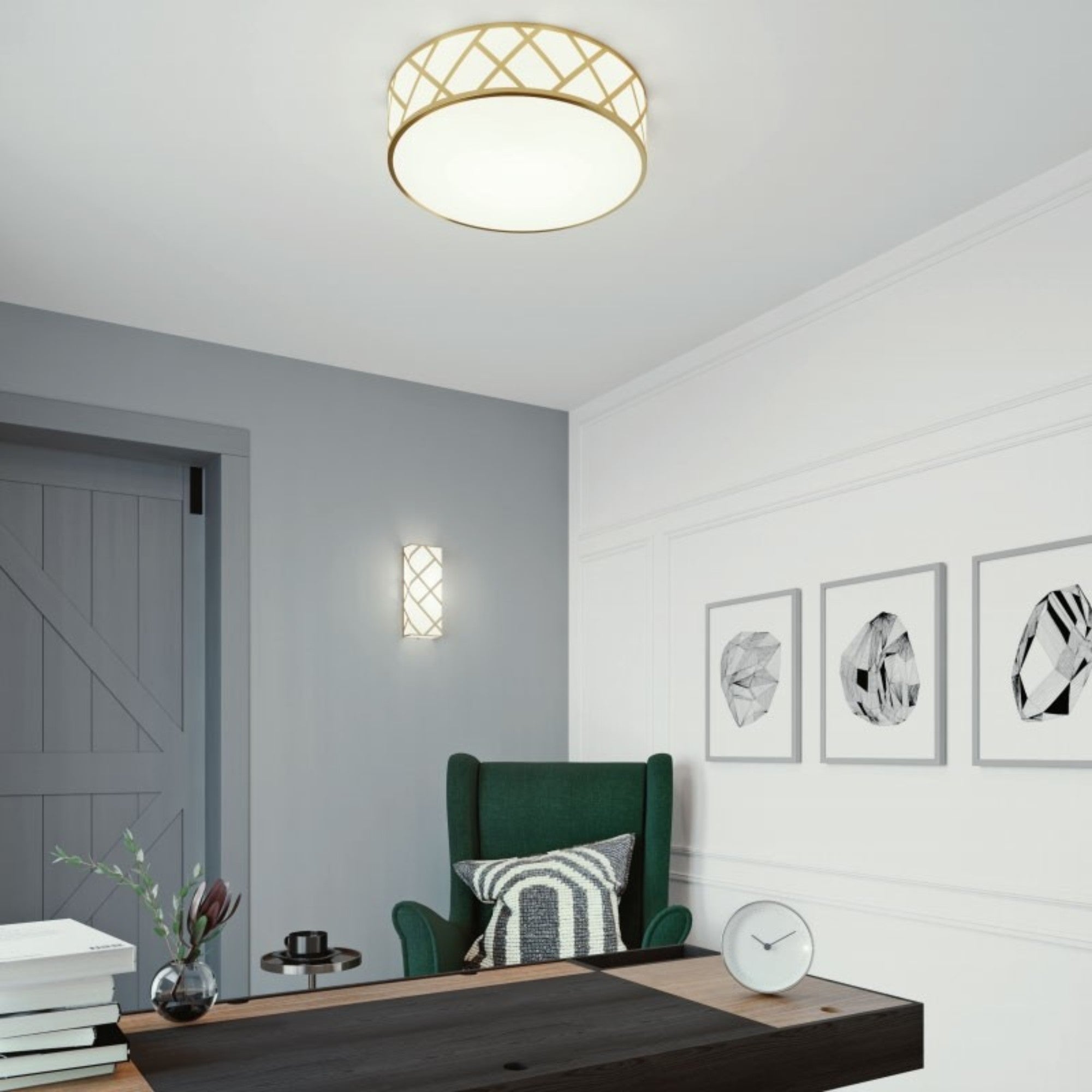 Haven 17" LED Flush Mount, Black Finish - Bees Lighting