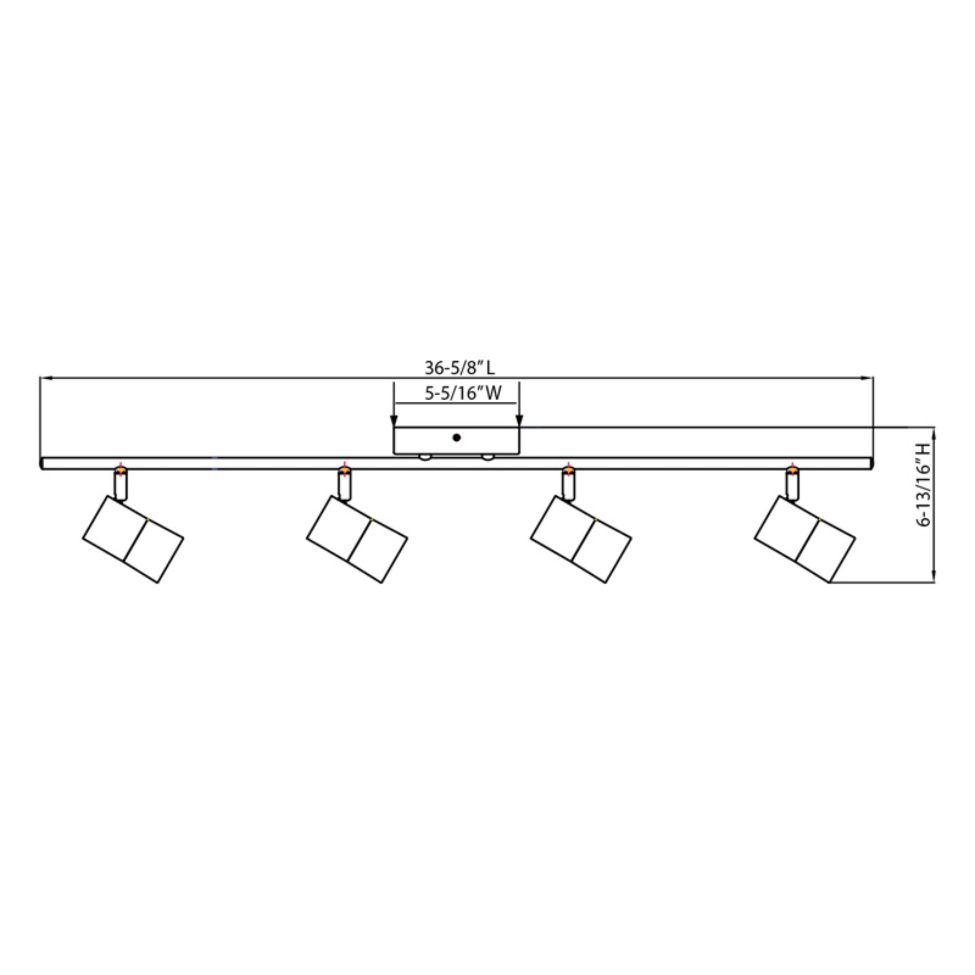 Metro 37" LED Fixed Rail, Satin Nickel Finish - Bees Lighting