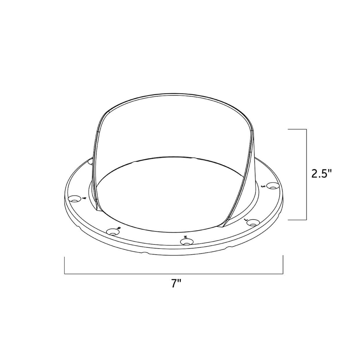 Centennial brass light accessory base with handle, showing 7 in diameter and 2.5 in height