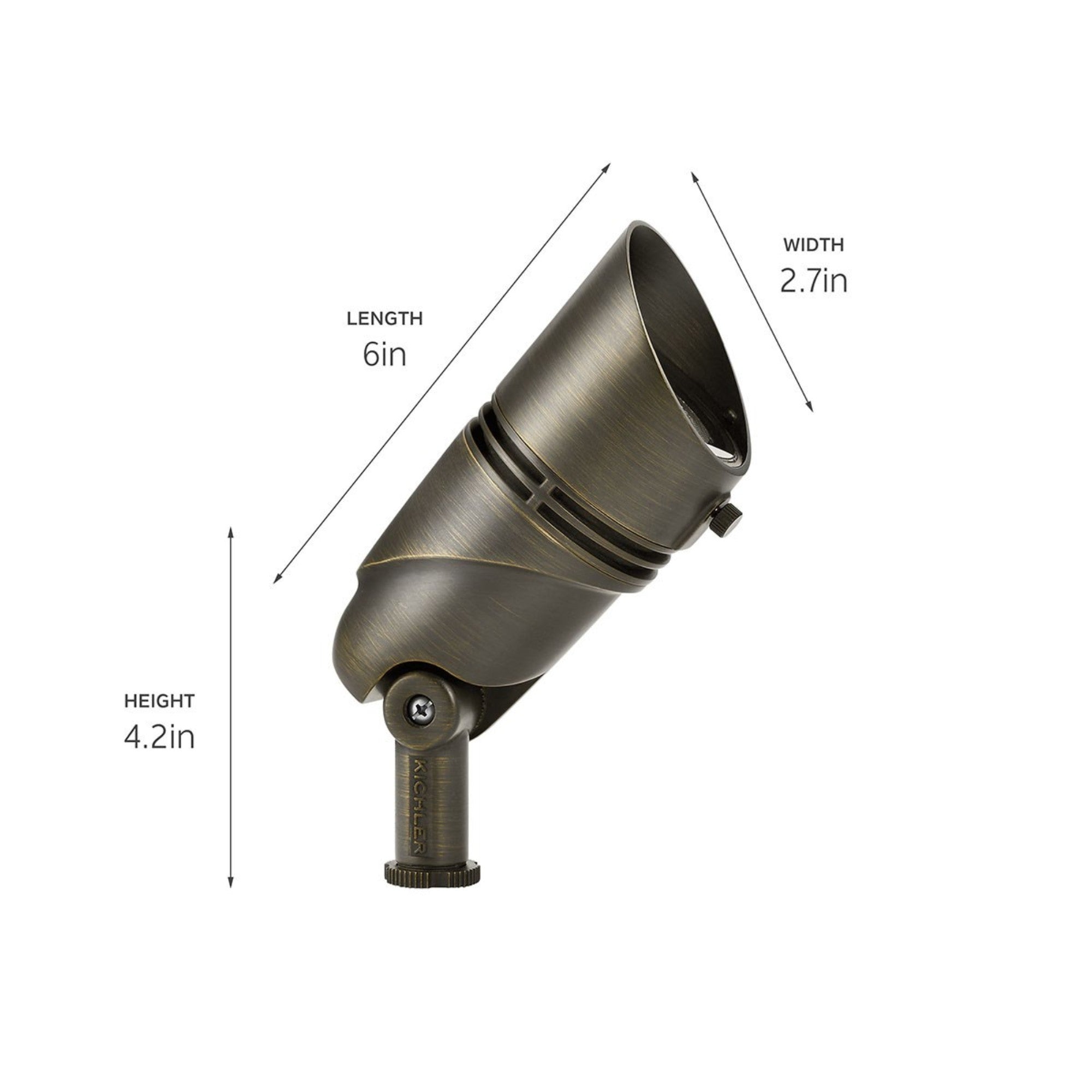 VLO Integrated LED Accent Spot Light, 2700K, 15 Degree, Centennial Brass